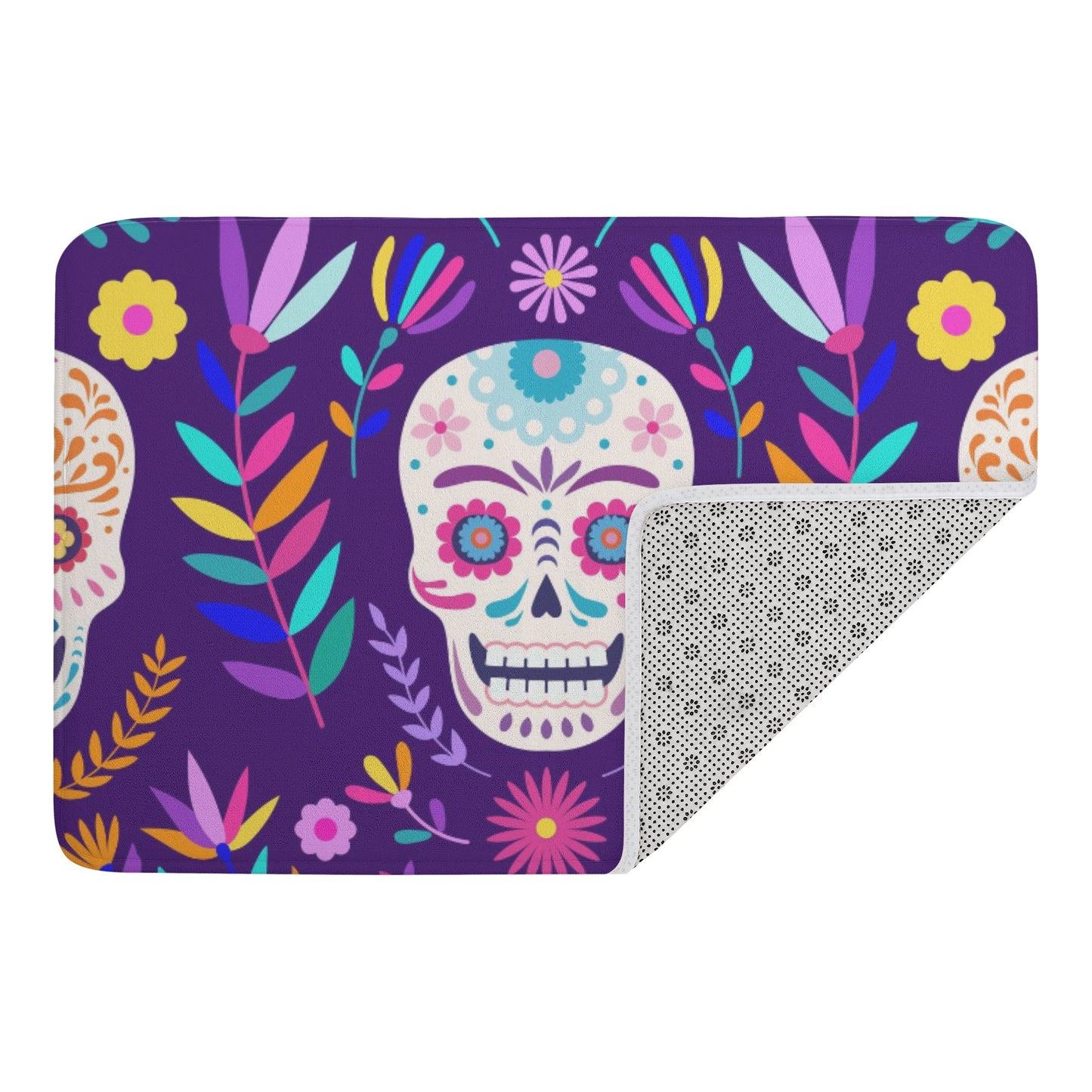 Dia de los muertos sugar skull Plush Doormat