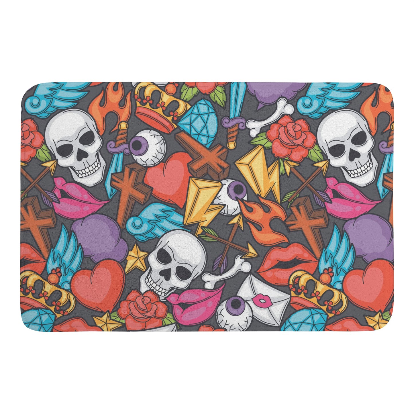 Halloween skull skeleton Plush Doormat