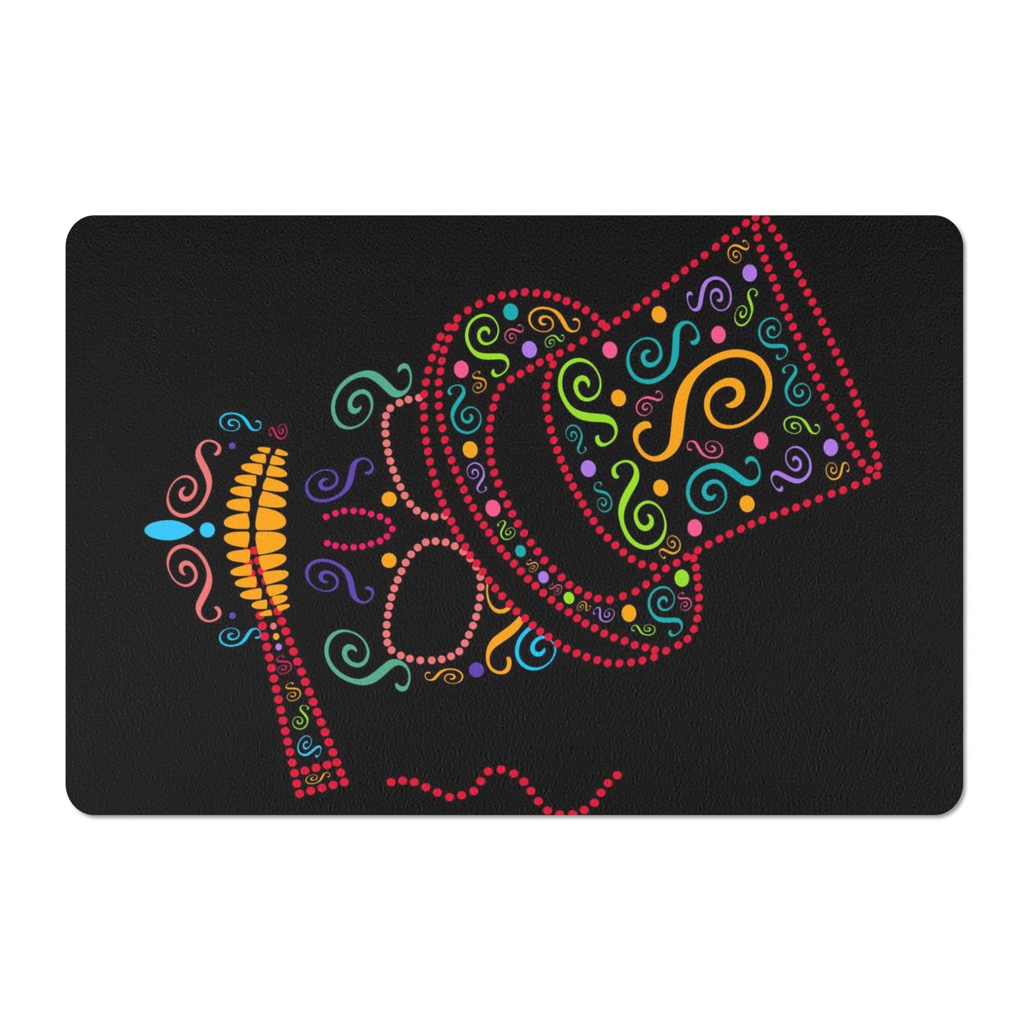 Sugar skull day of the dead colorful skull Rubber Door Mat