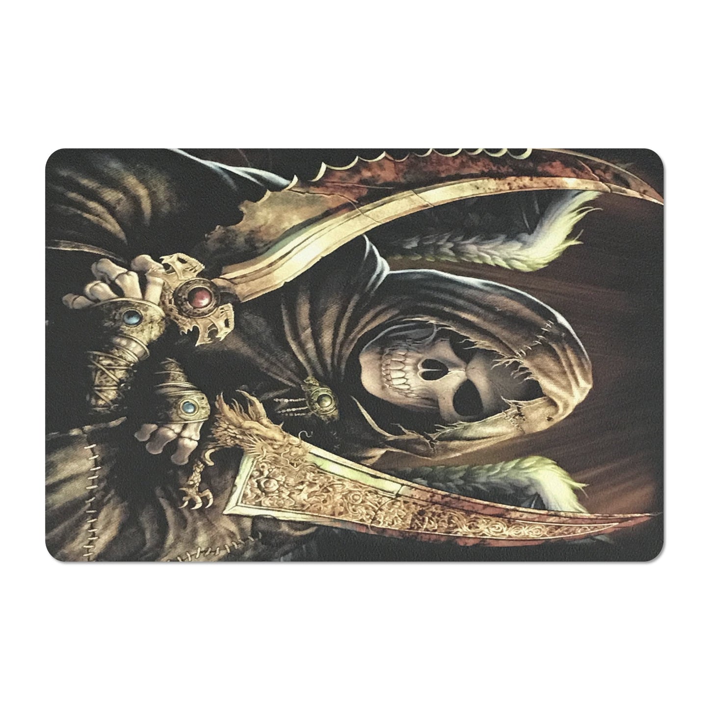Grim reaper horro skull Rubber Door Mat