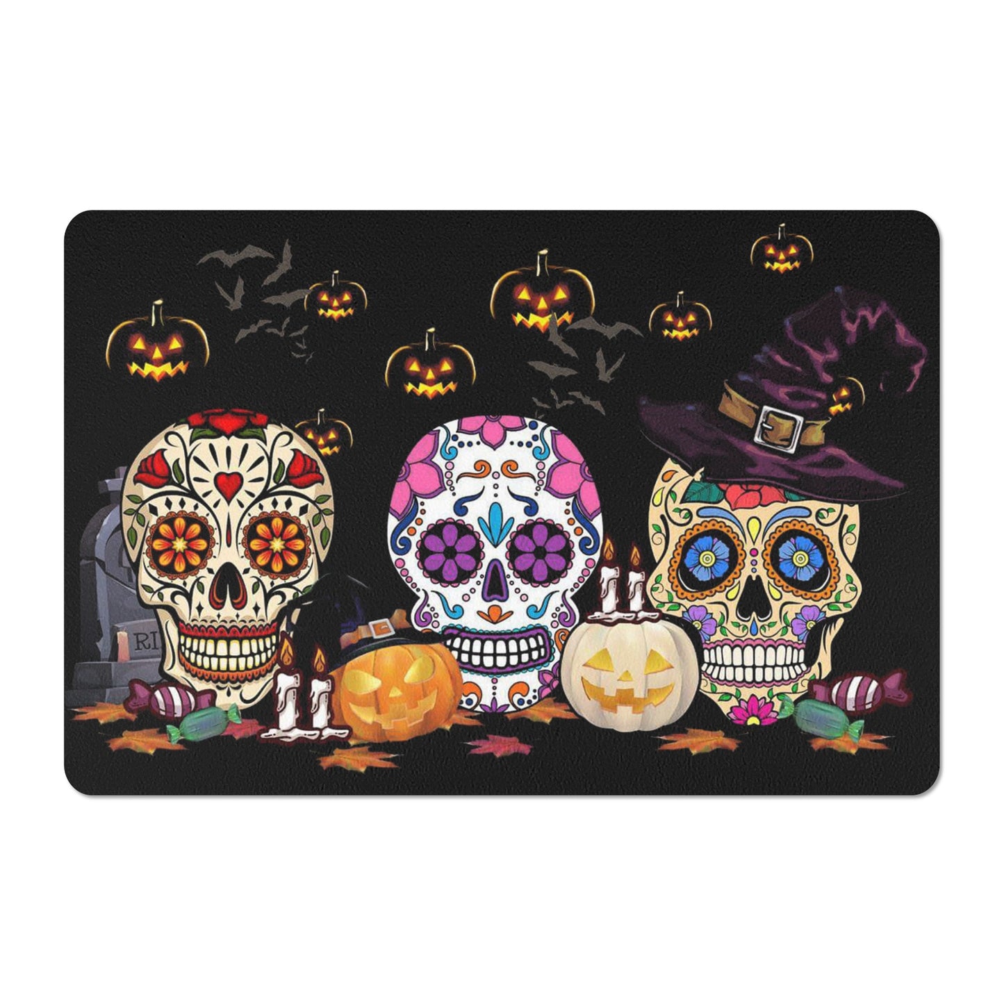 Halloween skull Rubber Door Mat