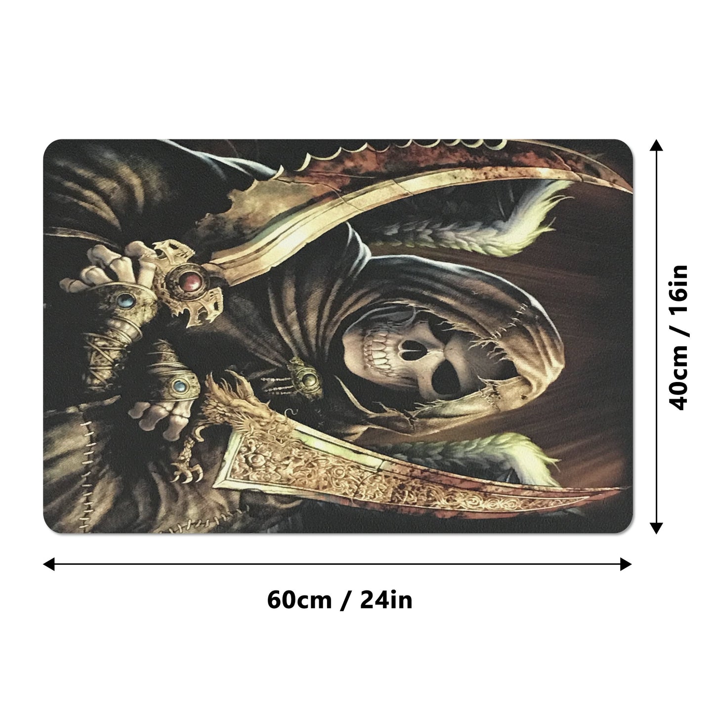 Grim reaper horro skull Rubber Door Mat