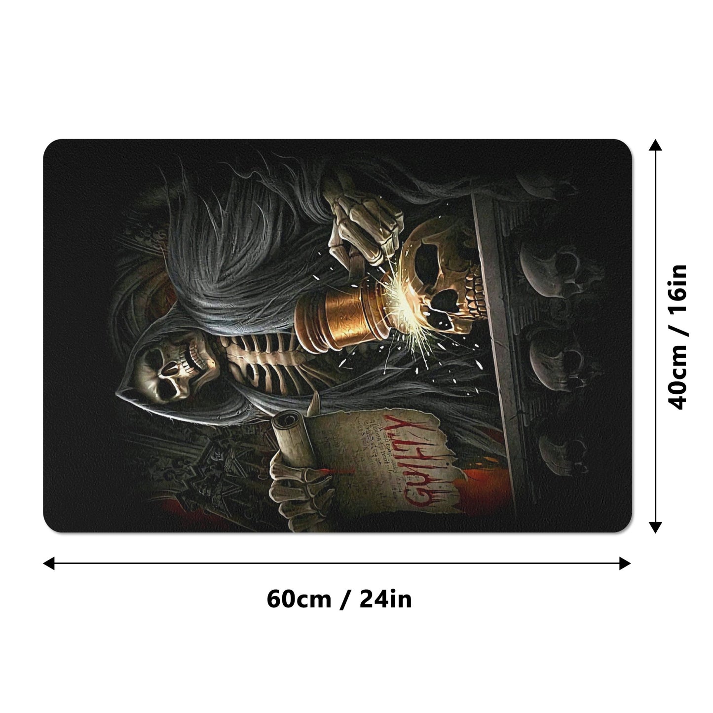 Gothic grim reaper Halloween Rubber Door Mat