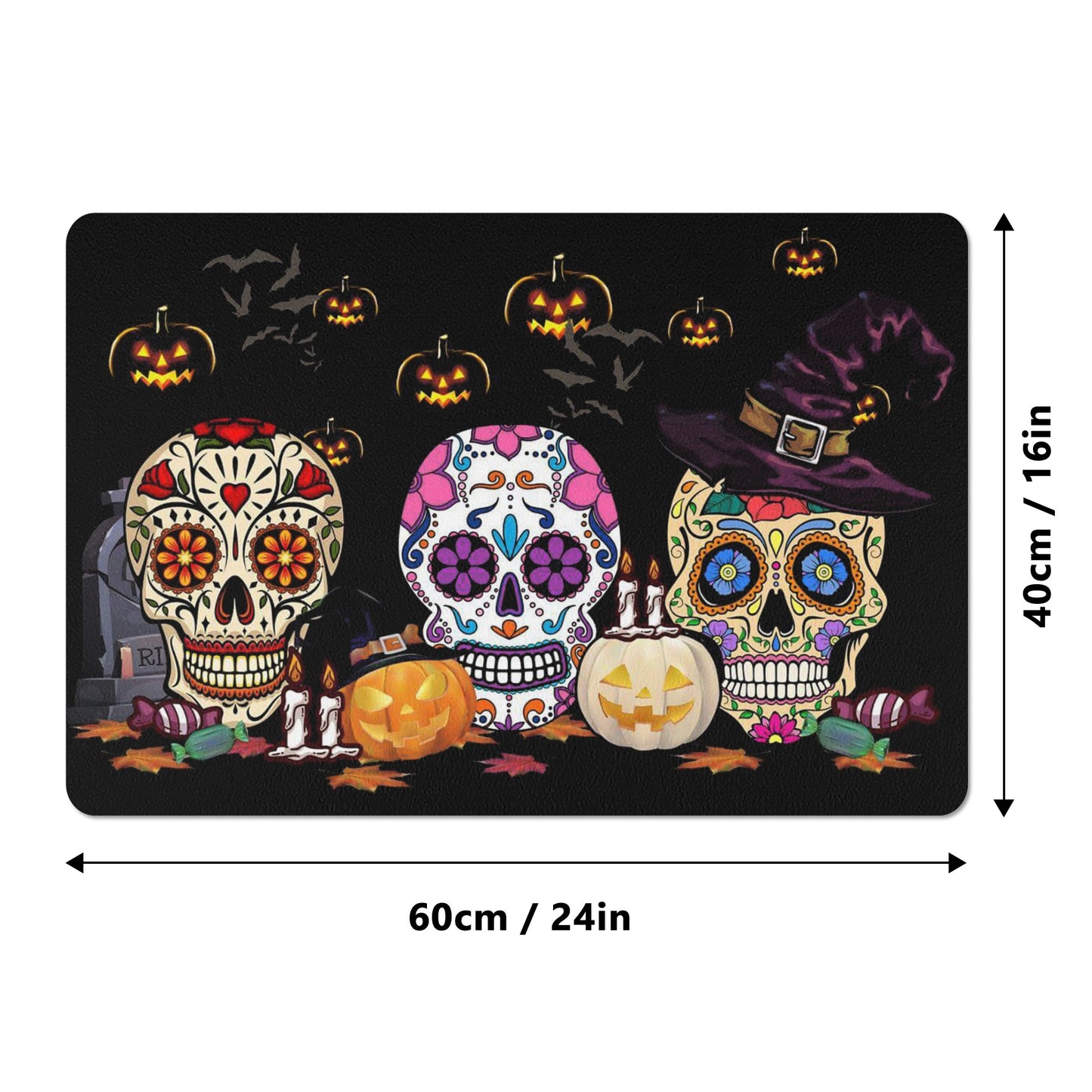 Halloween skull Rubber Door Mat