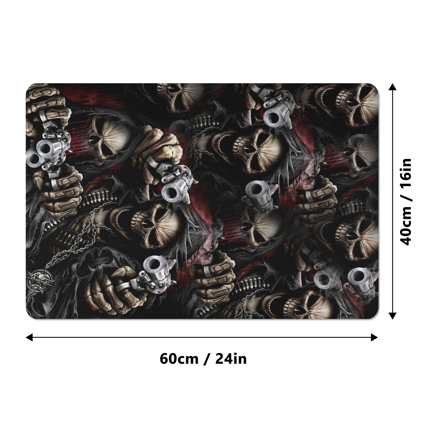 Skull skeleton grim reaper Rubber Door Mat