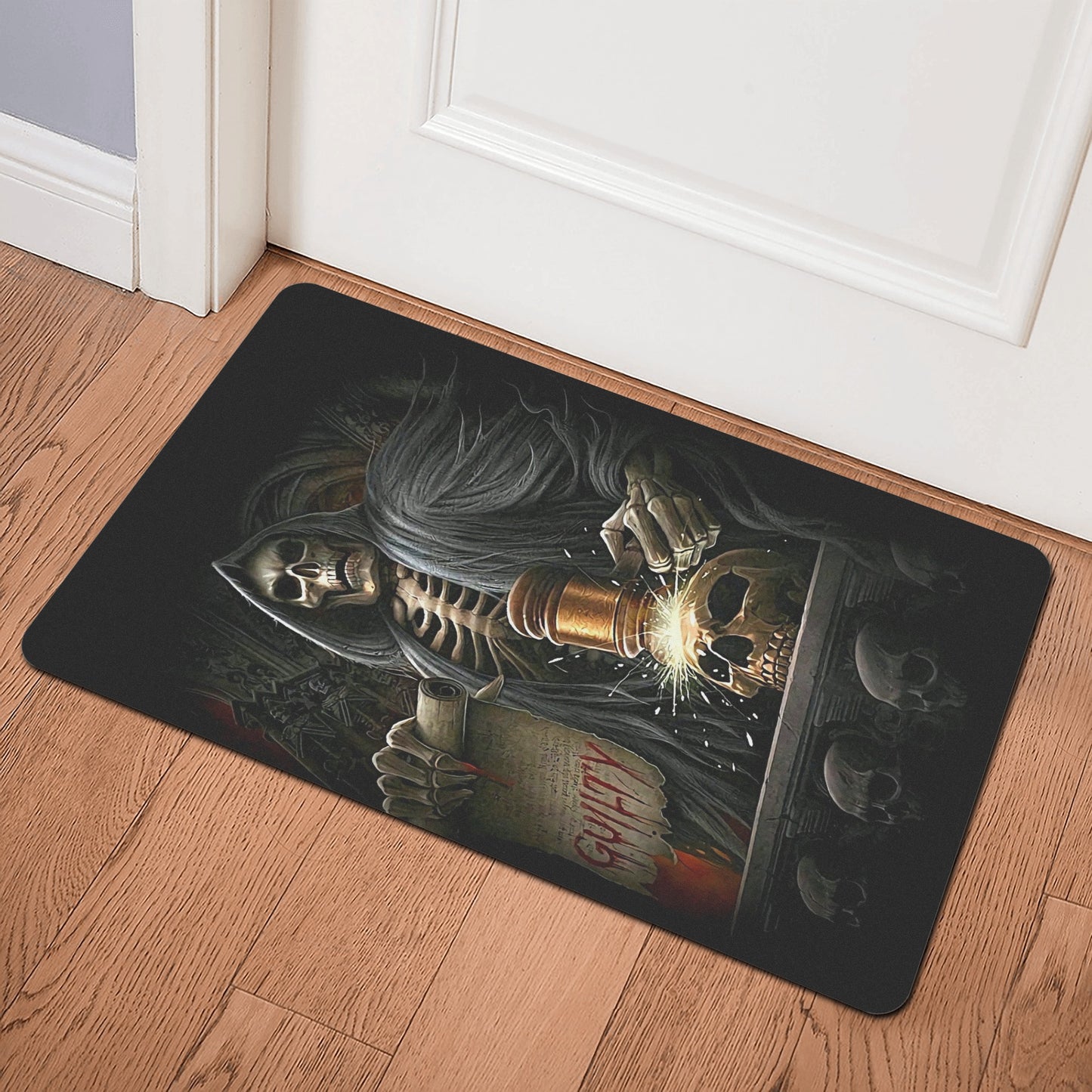 Gothic grim reaper Halloween Rubber Door Mat