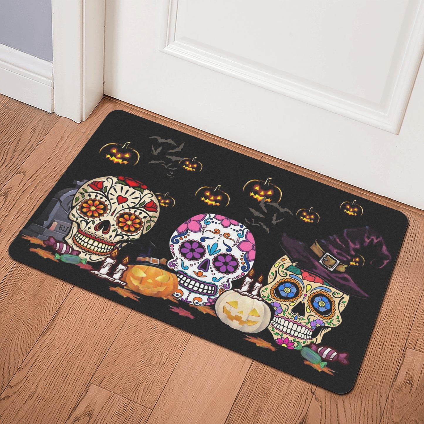 Halloween skull Rubber Door Mat