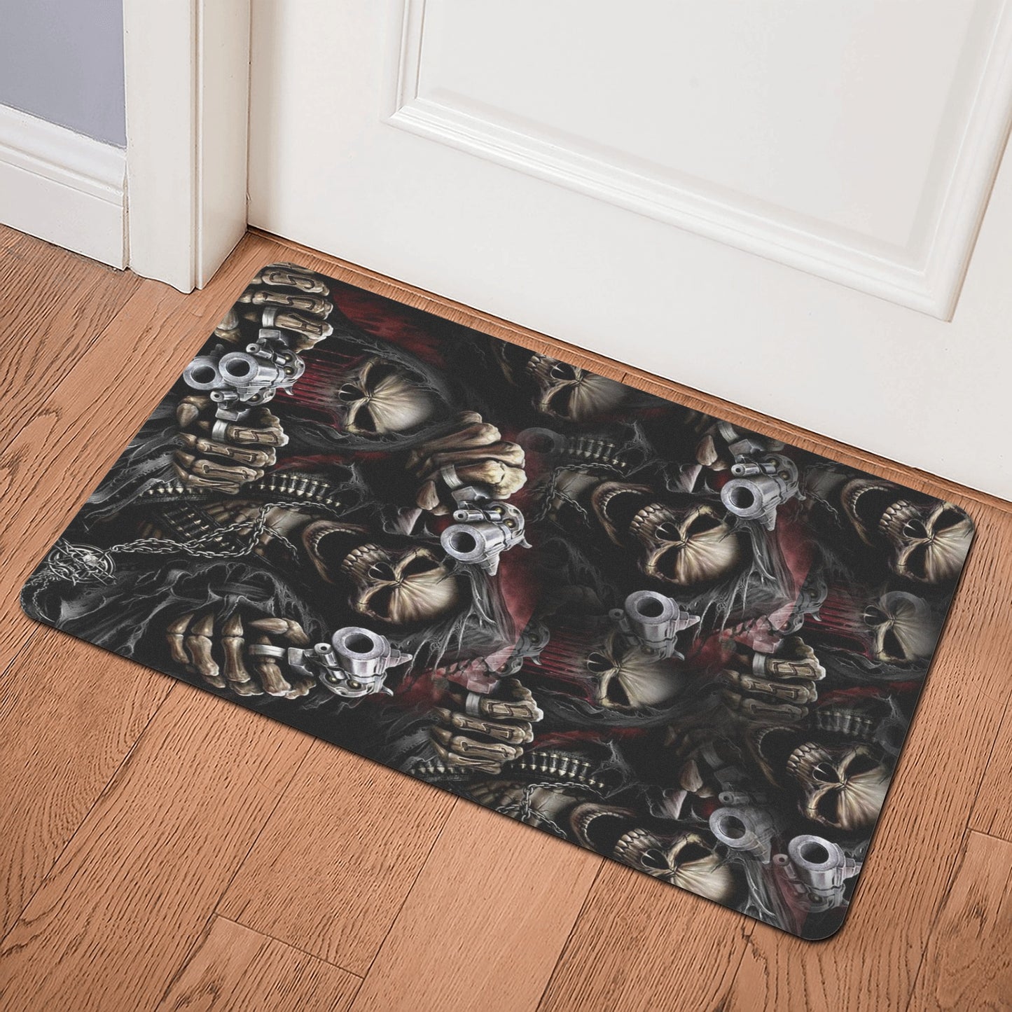 Skull skeleton grim reaper Rubber Door Mat