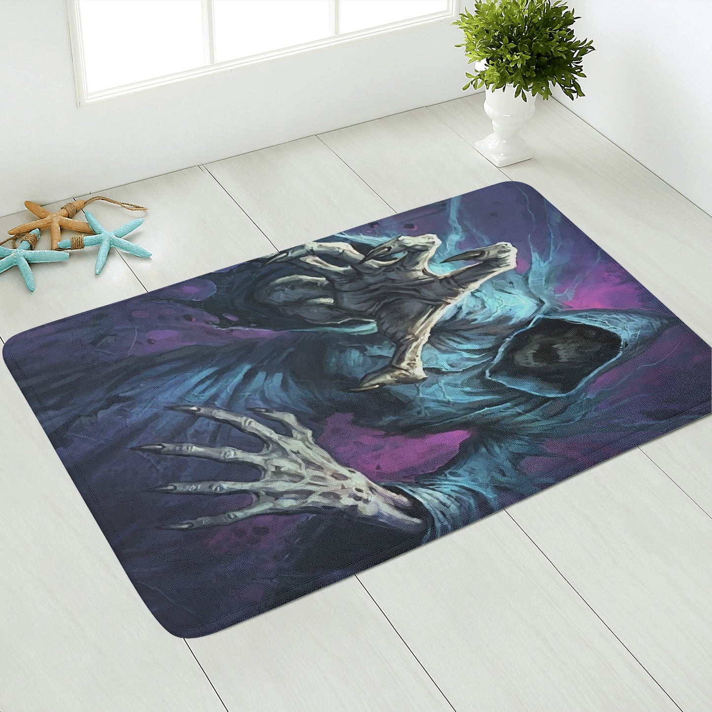Grim reaper gothic skeleton Plush Doormat