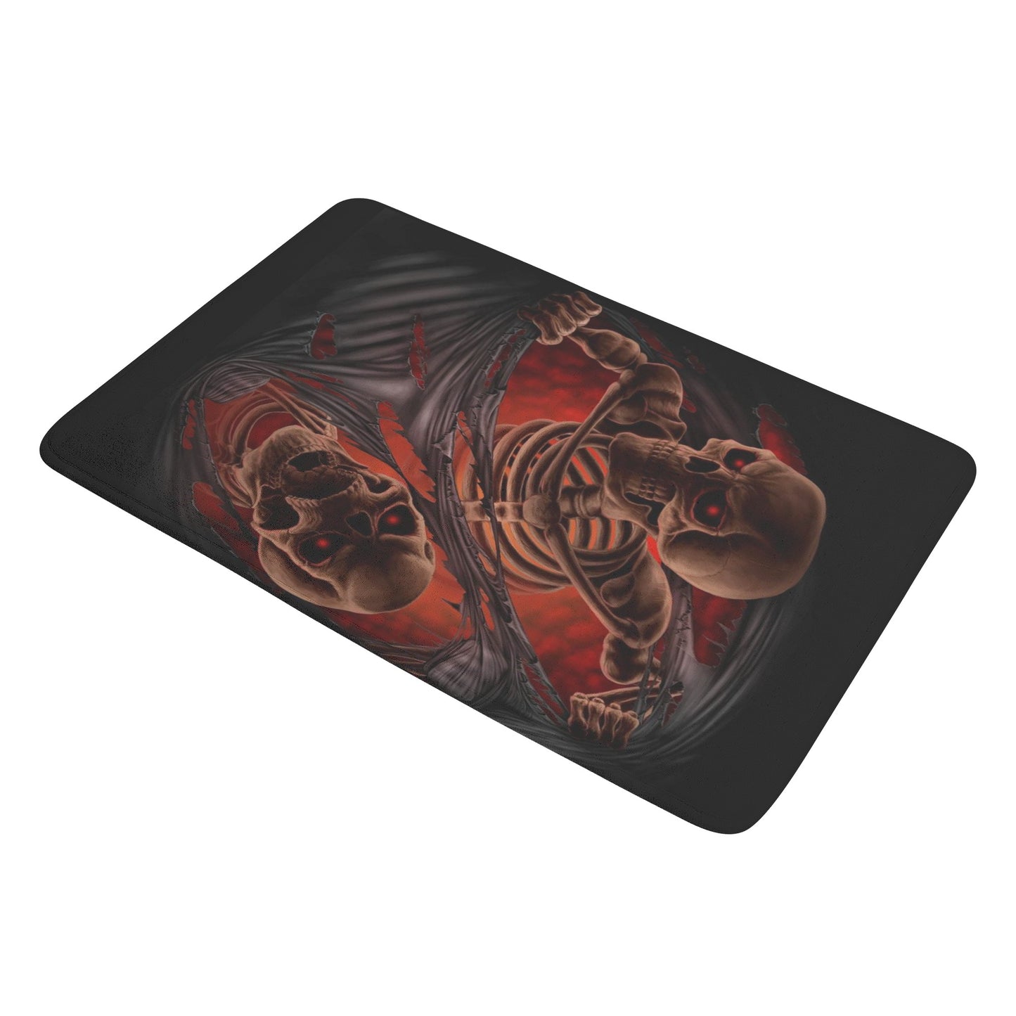 Gothic red skull Plush Doormat