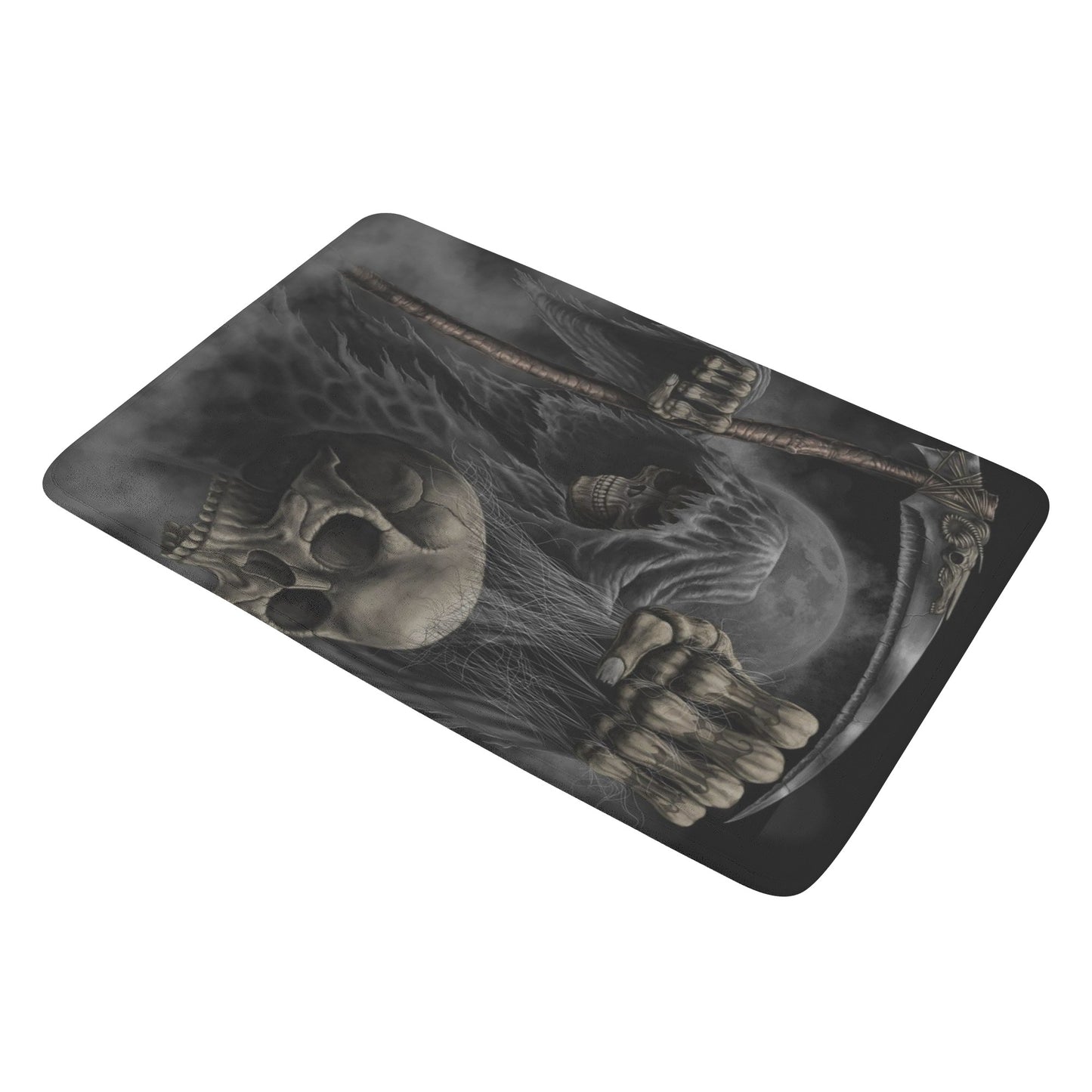 Grim reaper hold skull Plush Doormat