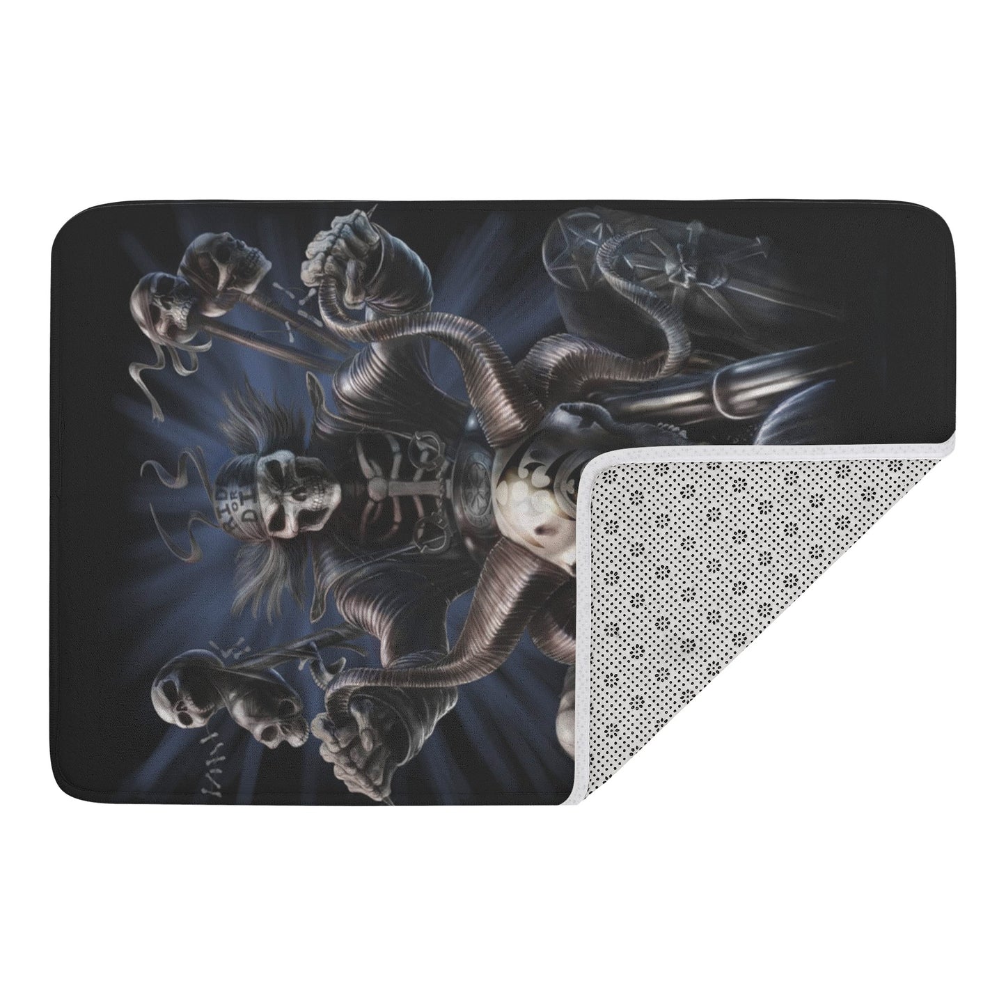 Motorcycle biker skull Plush Doormat