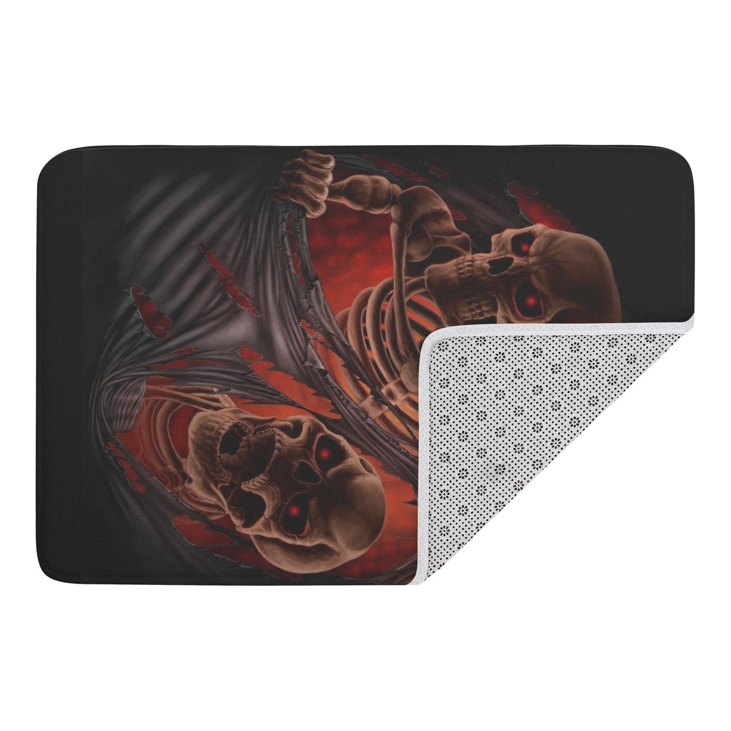 Gothic red skull Plush Doormat