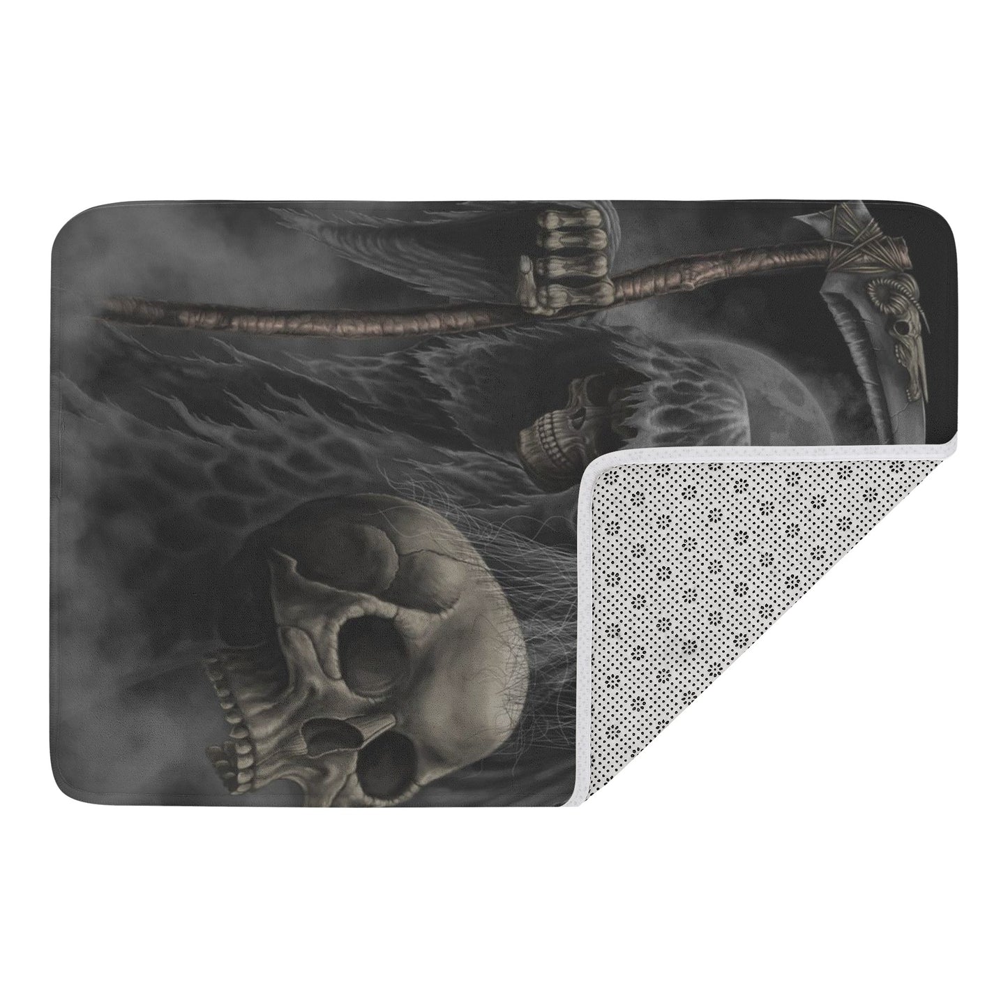 Grim reaper hold skull Plush Doormat