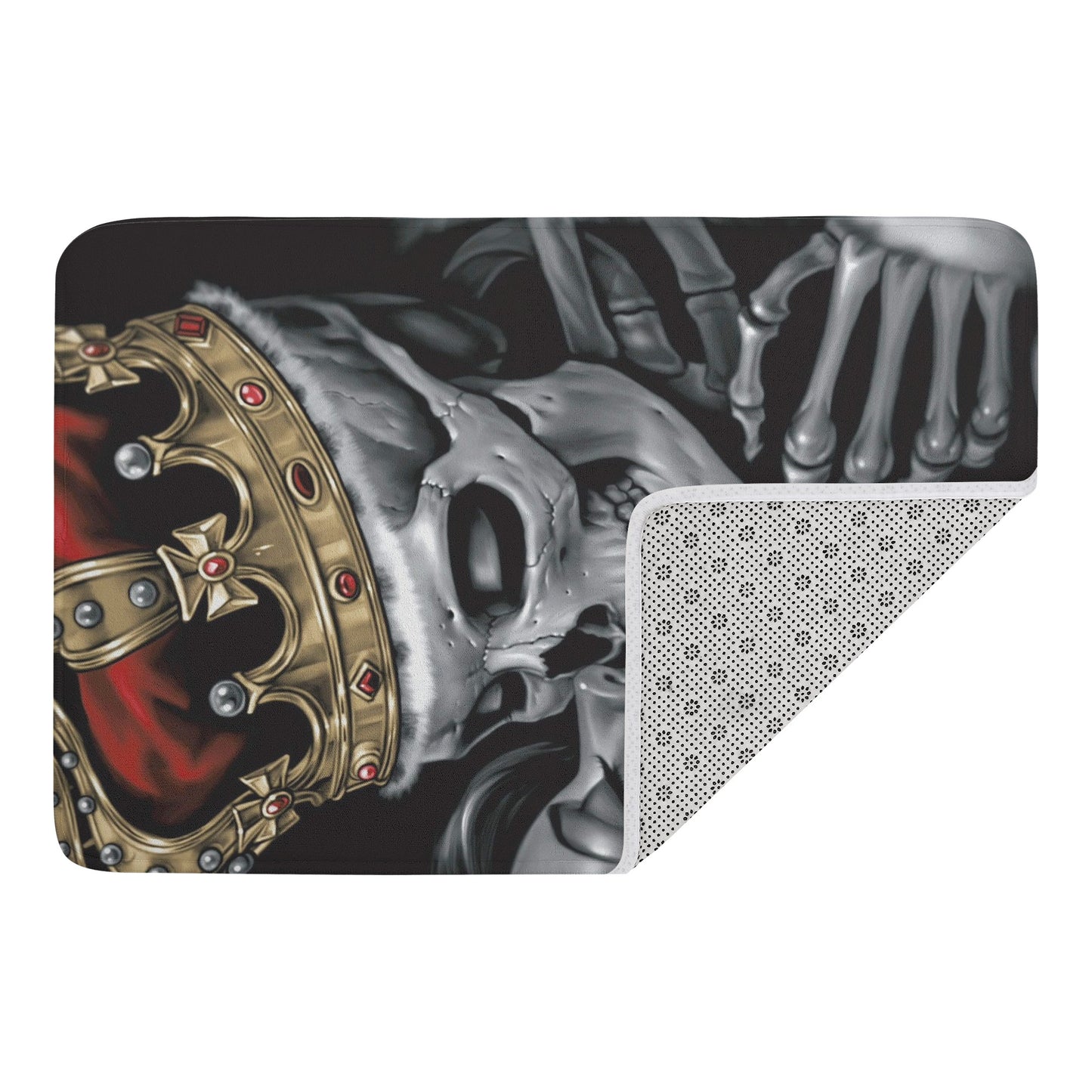KING and queen kiss skull Plush Doormat