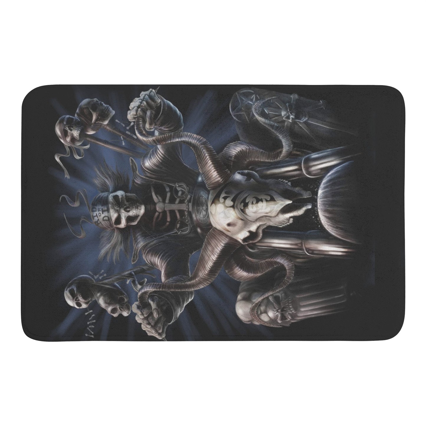 Motorcycle biker skull Plush Doormat