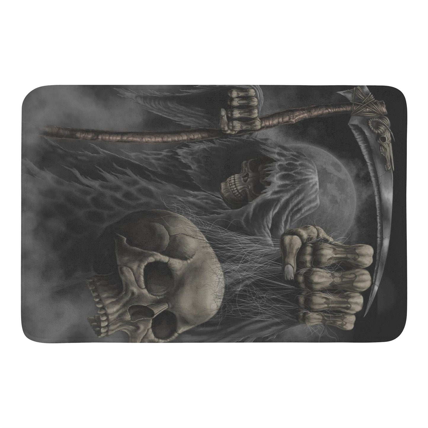 Grim reaper hold skull Plush Doormat
