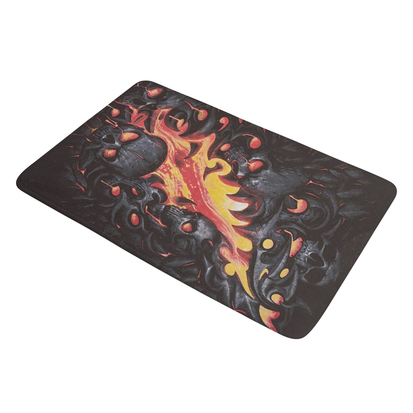 Fire flame skull Plush Doormat