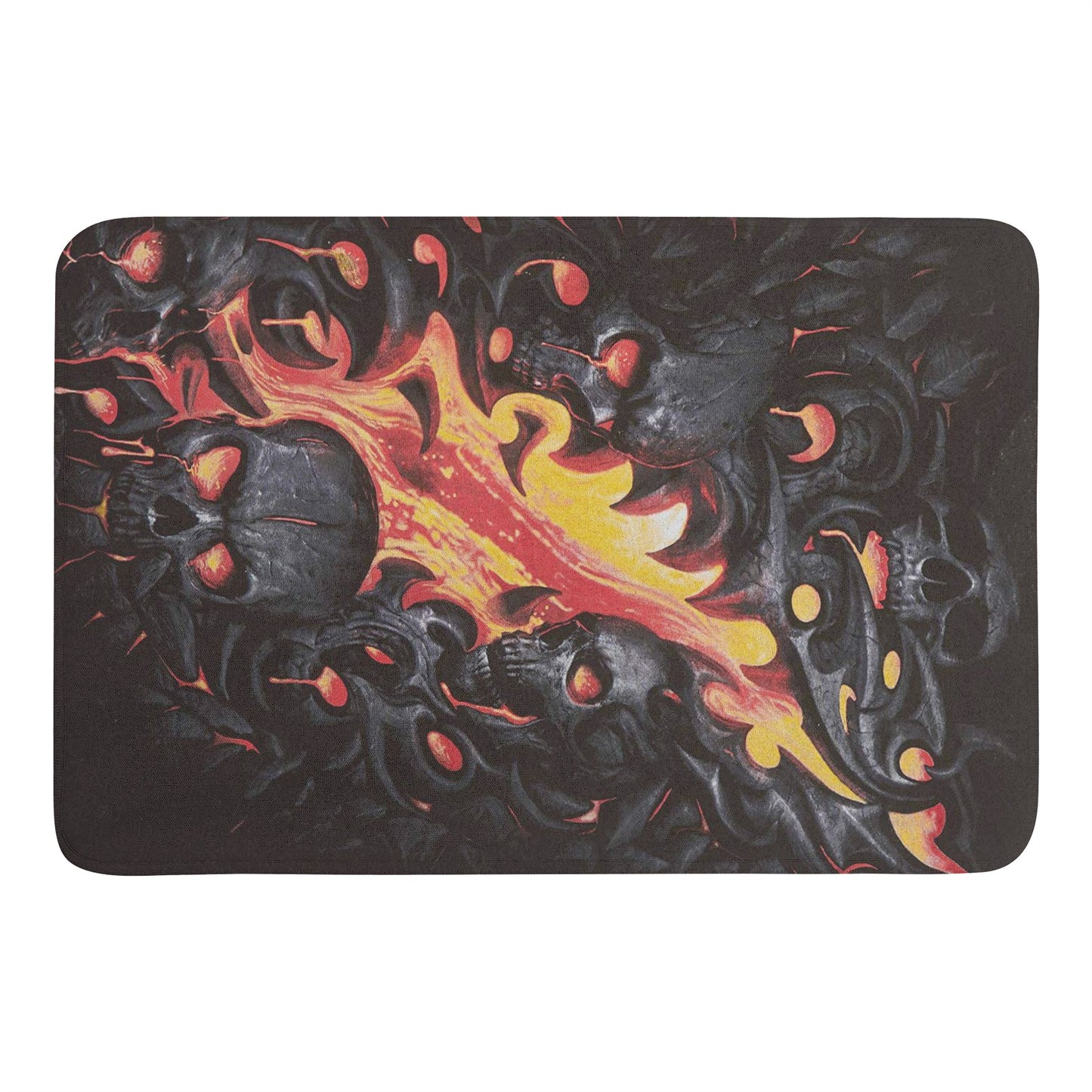 Fire flame skull Plush Doormat