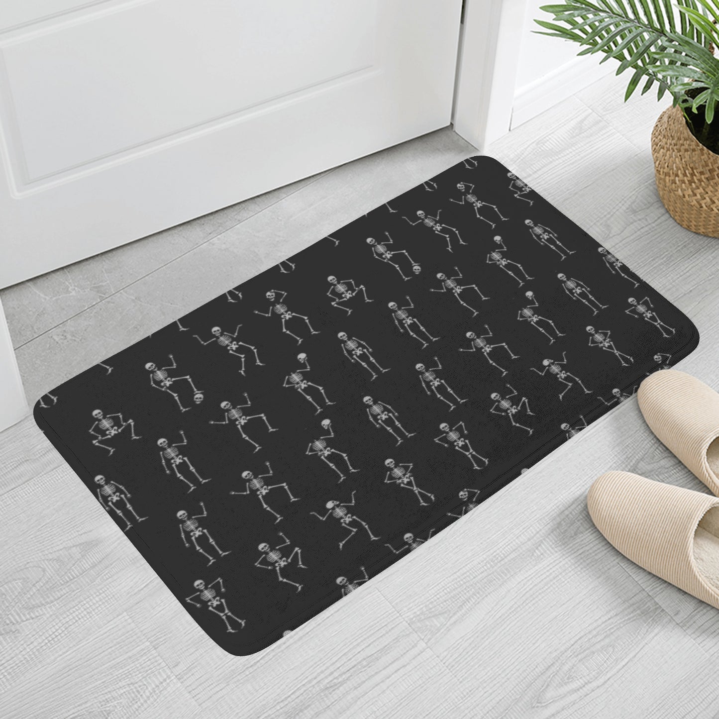 Skeleton dancing skull Plush Doormat