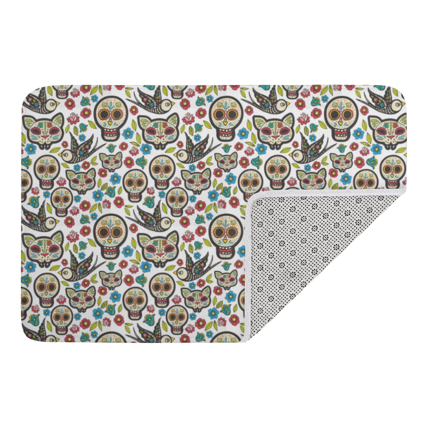 Day of the dead sugar skull calaveras Plush Doormat
