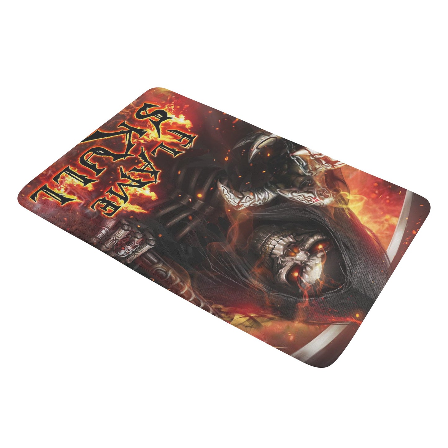Flame skull Plush Doormat