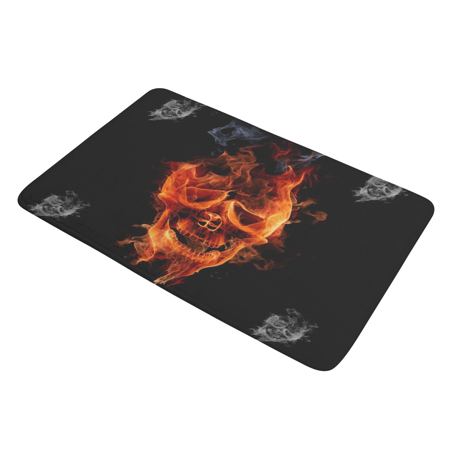 Flaming skull gothic Plush Doormat