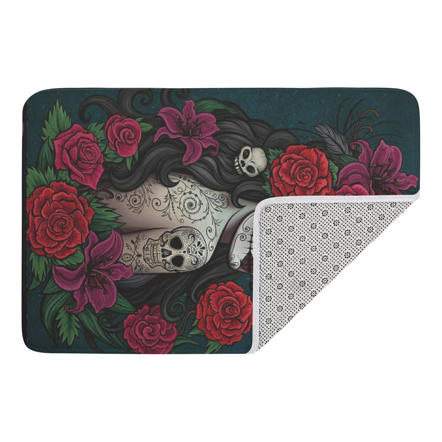 Sugar skull girl Plush Doormat