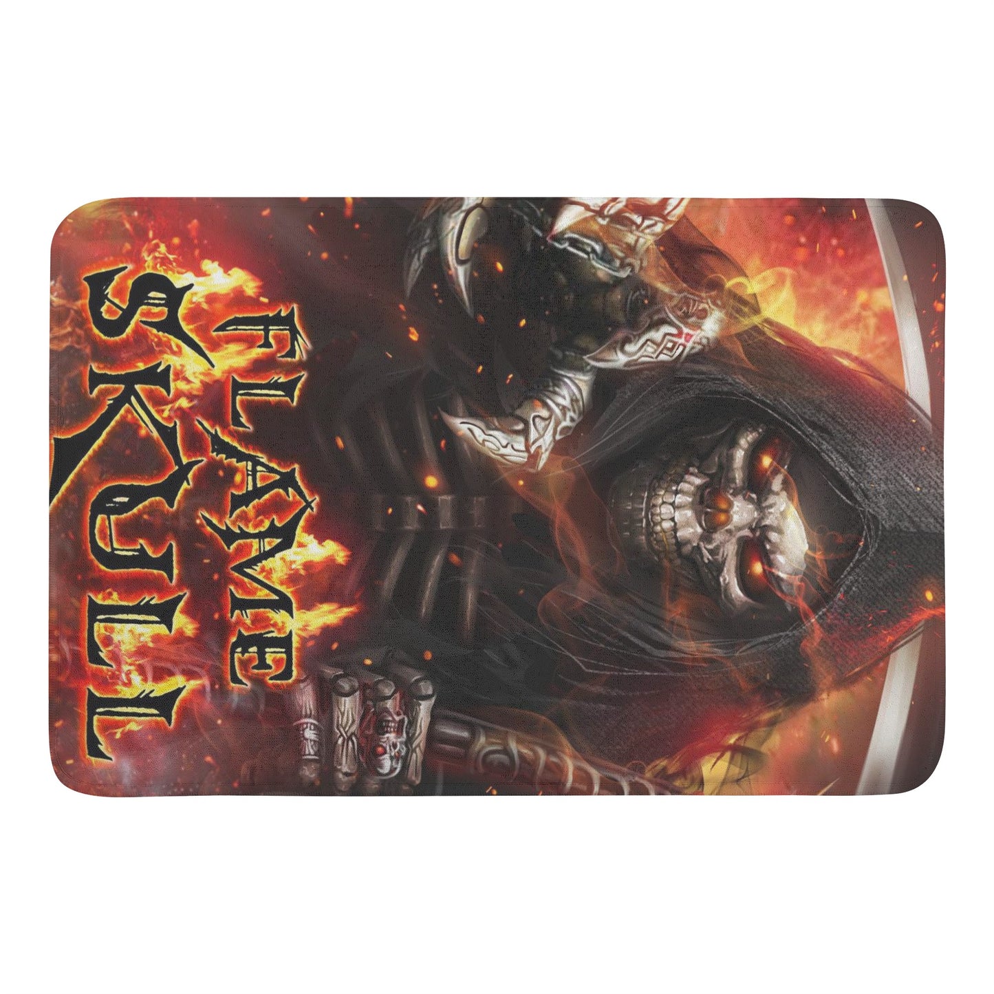 Flame skull Plush Doormat