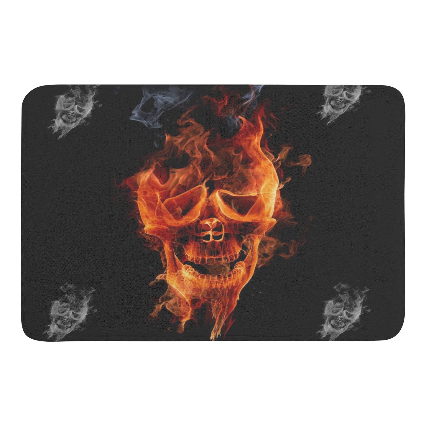 Flaming skull gothic Plush Doormat