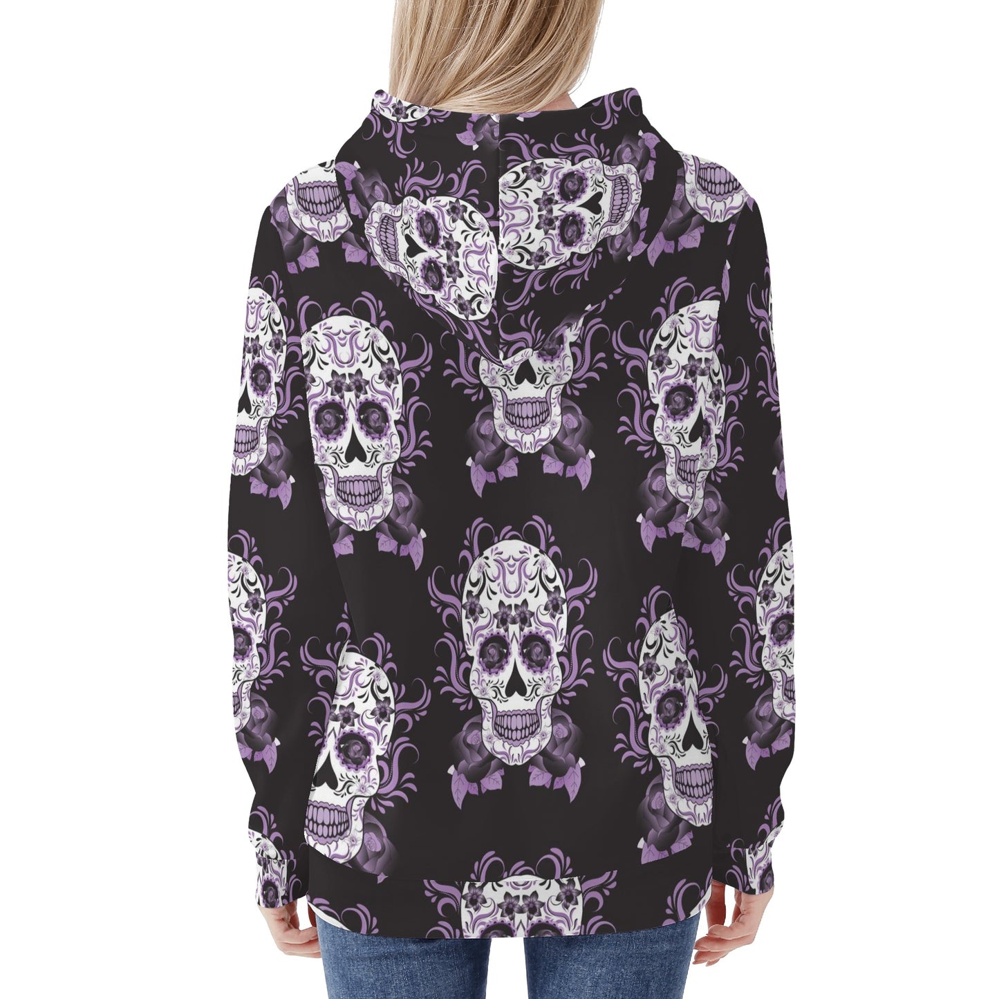 Rose skull sugar skull Women's All Over Print Hoodie