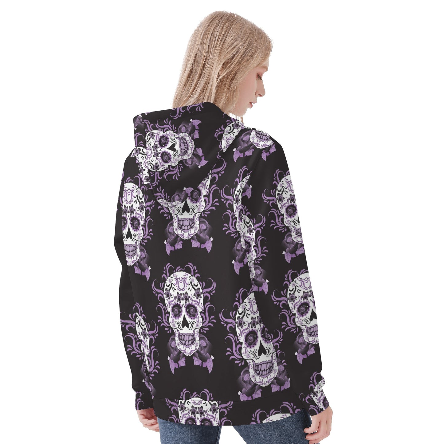 Rose skull sugar skull Women's All Over Print Hoodie