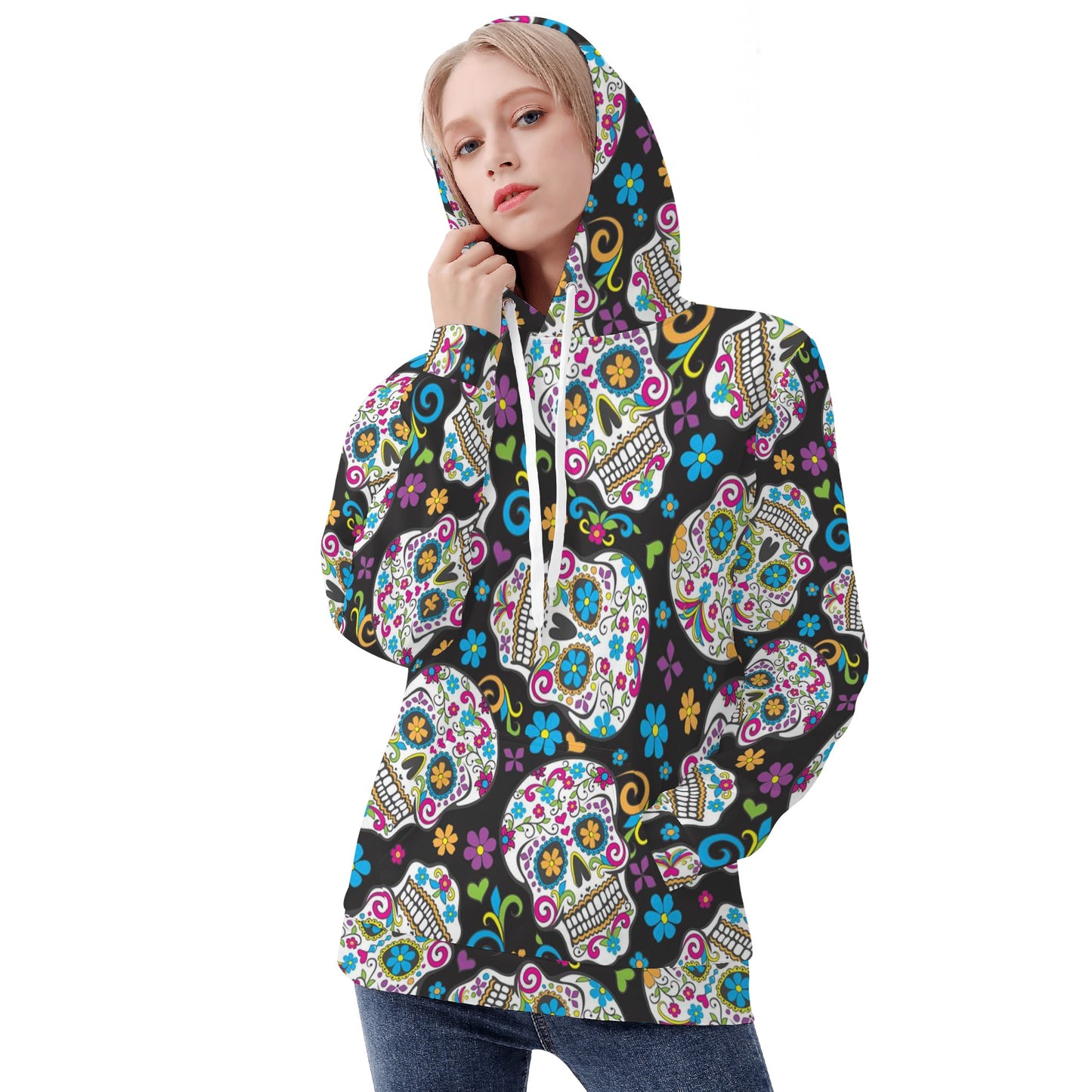 Mexican skull sugar skull Women's All Over Print Hoodie