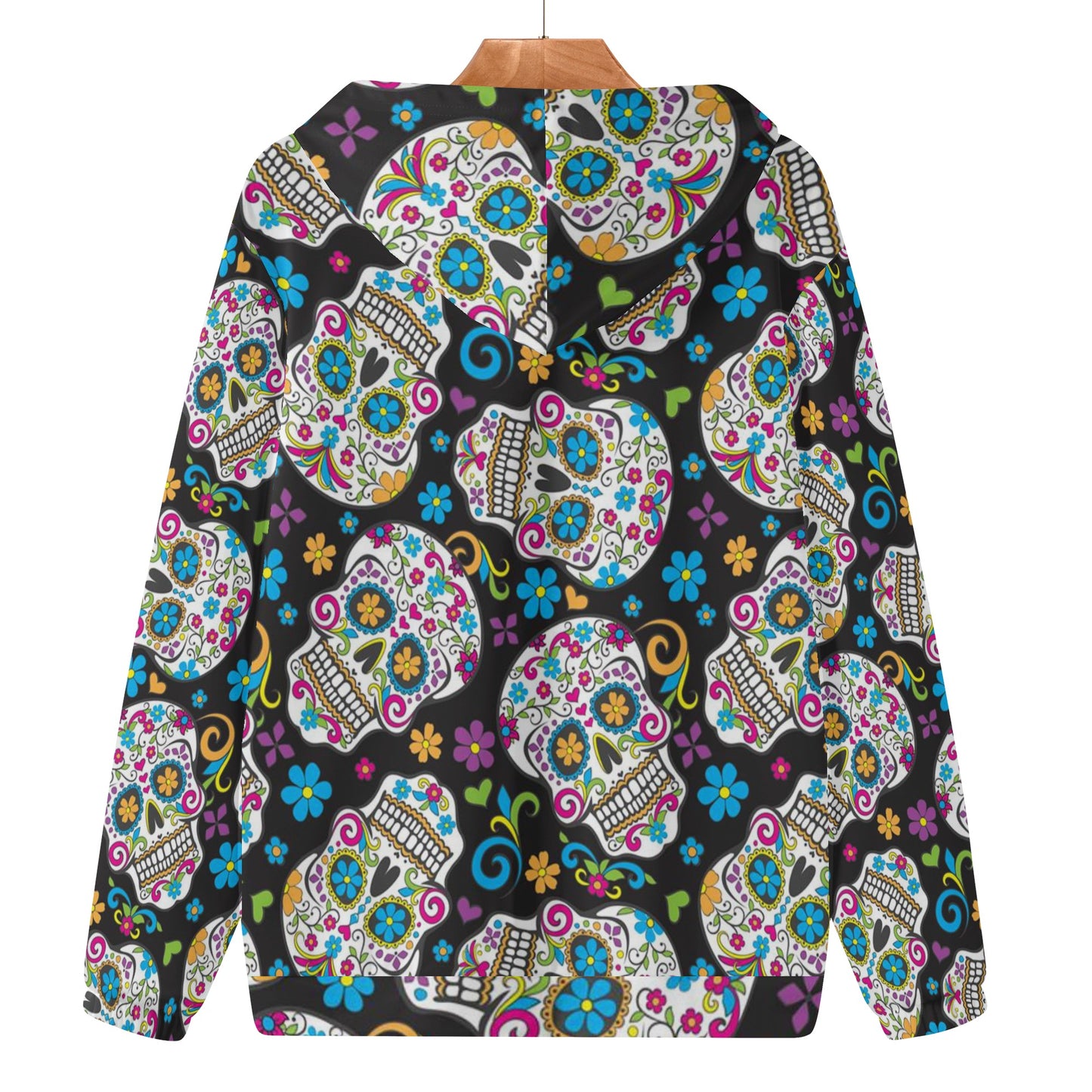 Sugar skull Women's Lightweight Zipper Jumper Sweatshirt Hoodie