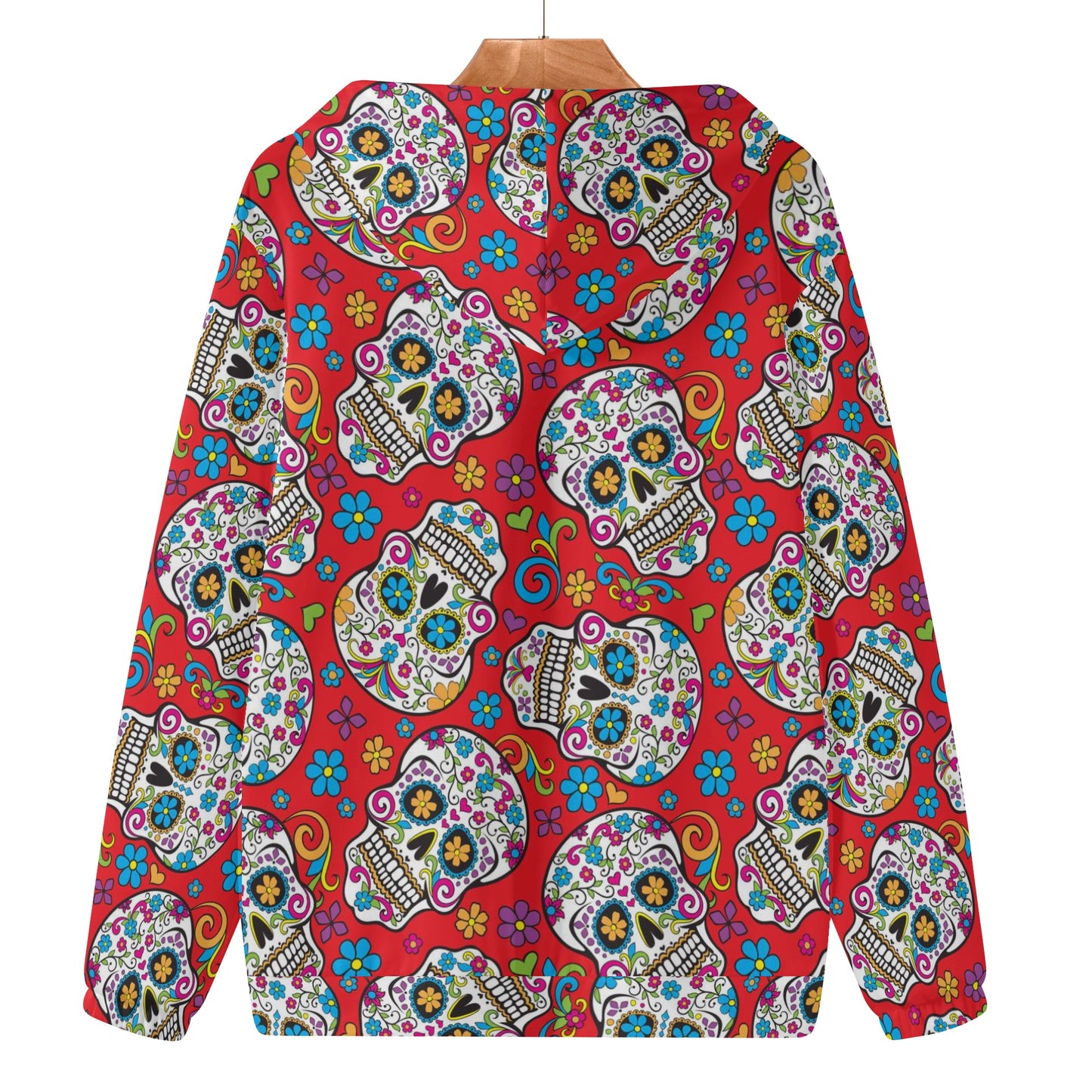 Sugar skull Gothic Women's Lightweight Zipper Jumper Sweatshirt Hoodie