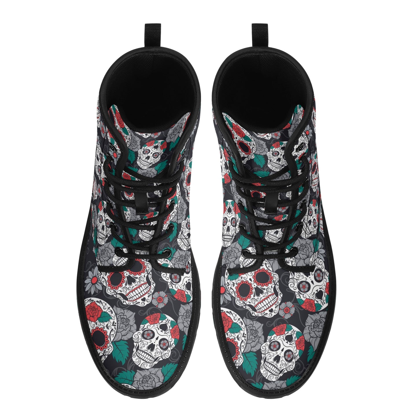 Sugar skull Calaveras skull Women's Leather Boots