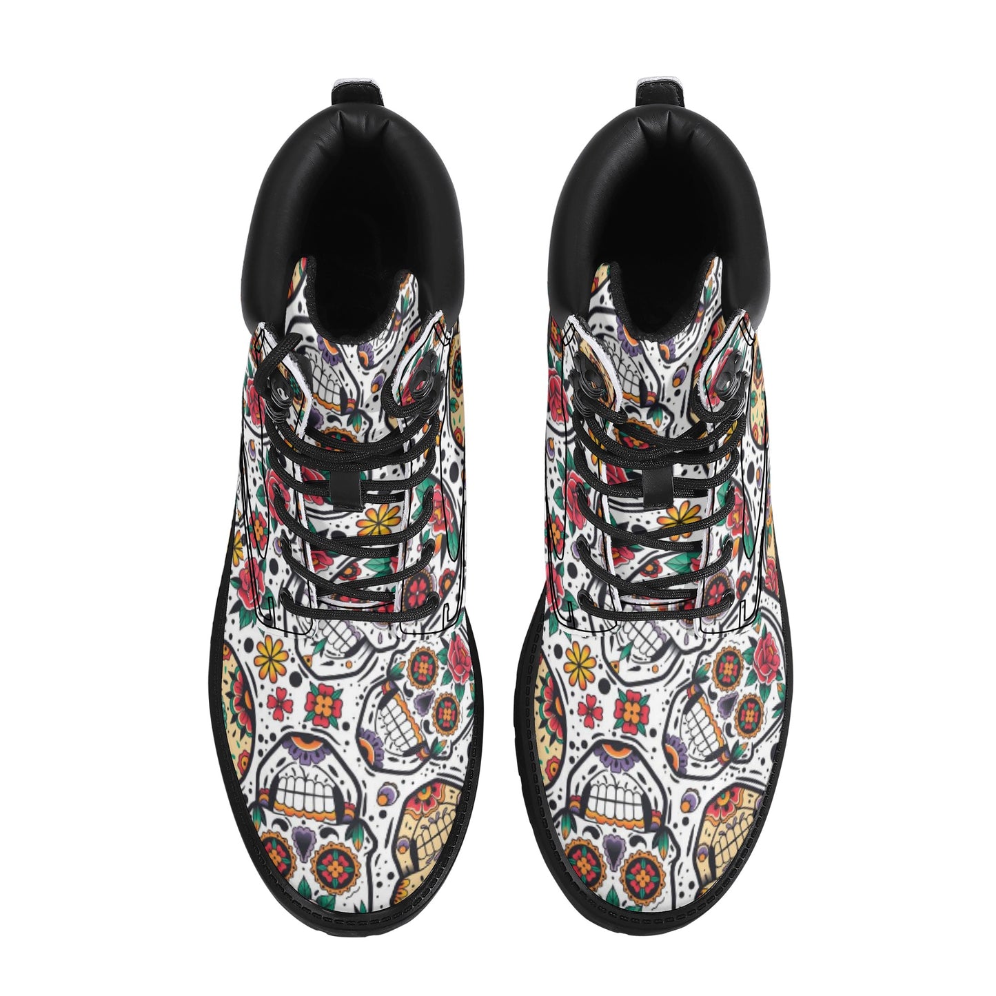 Day of the dead Mexican skull Women's All Season Leather Boots
