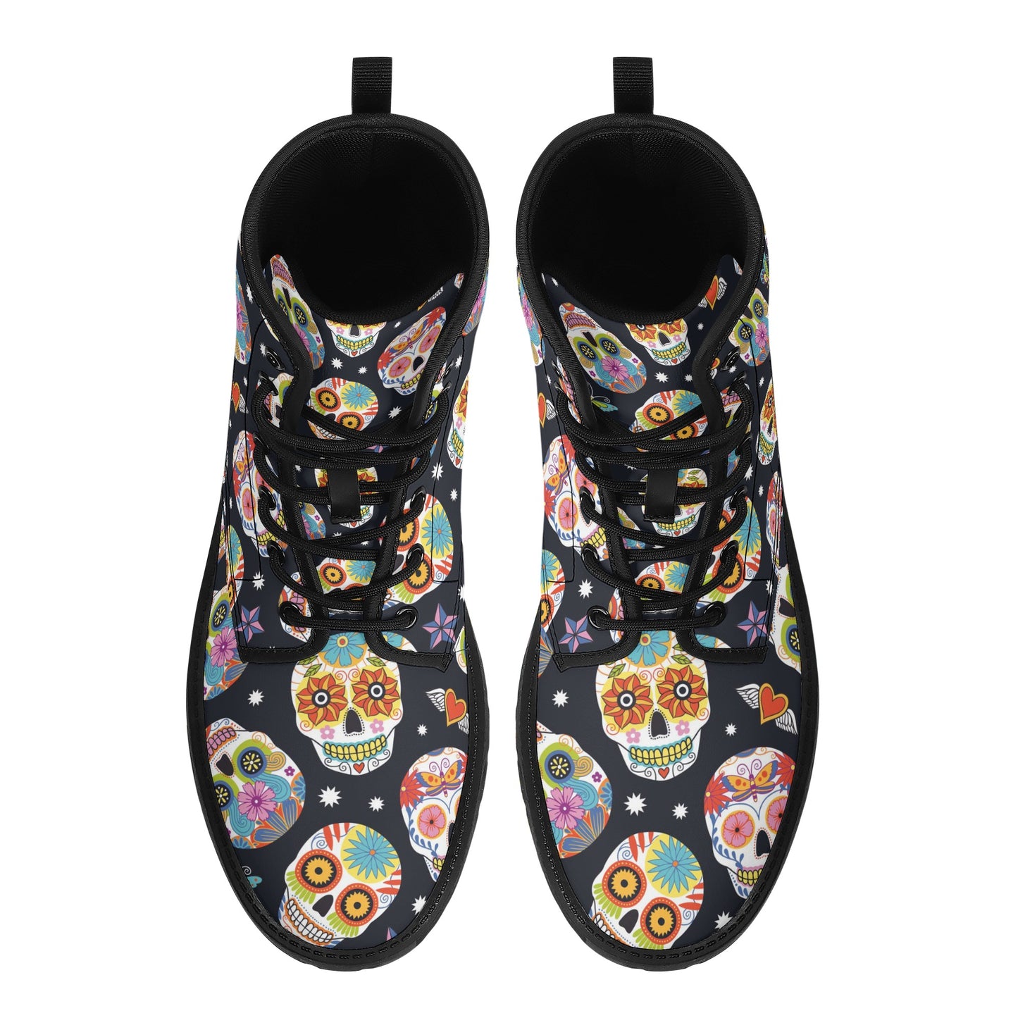 Sugar skull Mexican skeleton Women's Leather Boots