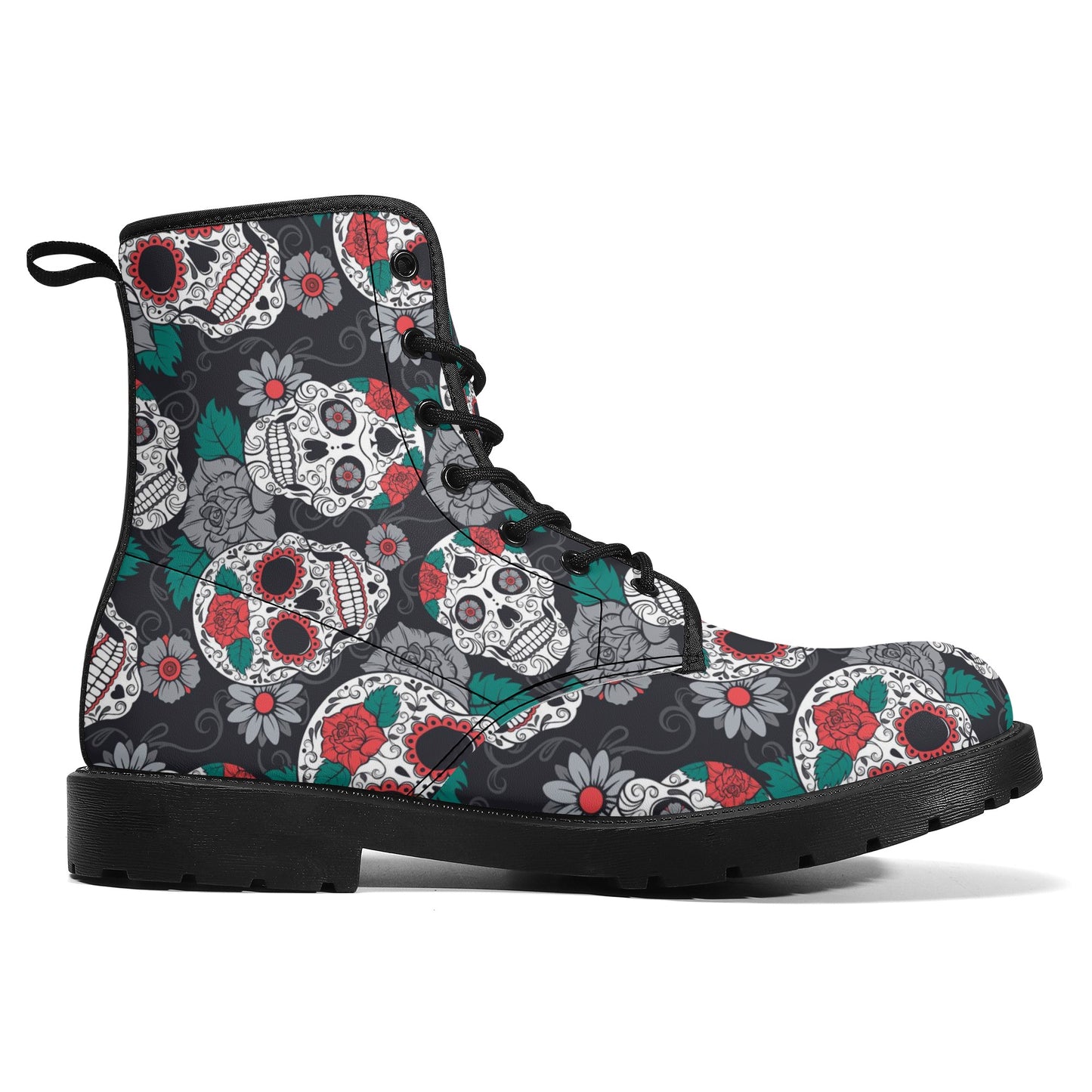 Sugar skull Calaveras skull Women's Leather Boots