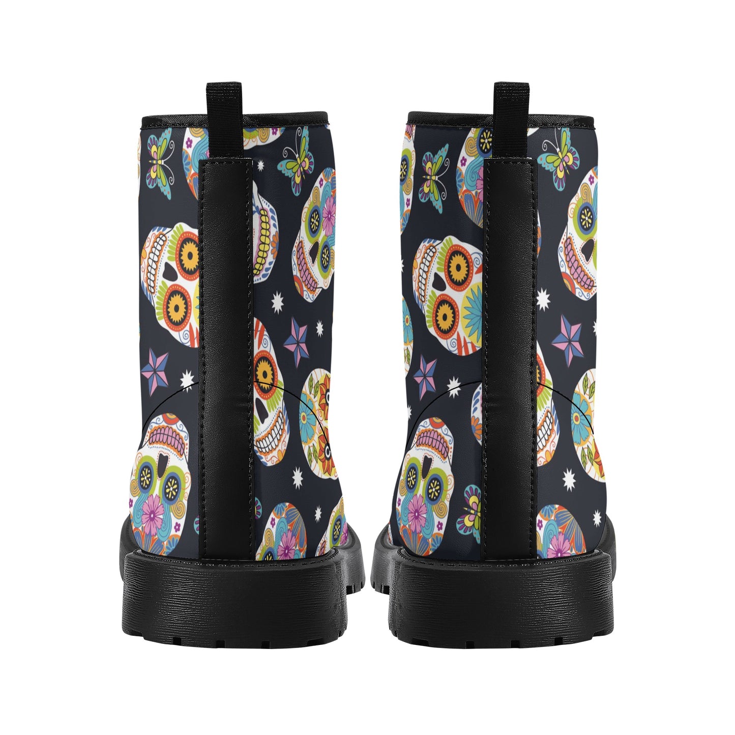 Sugar skull Mexican skeleton Women's Leather Boots
