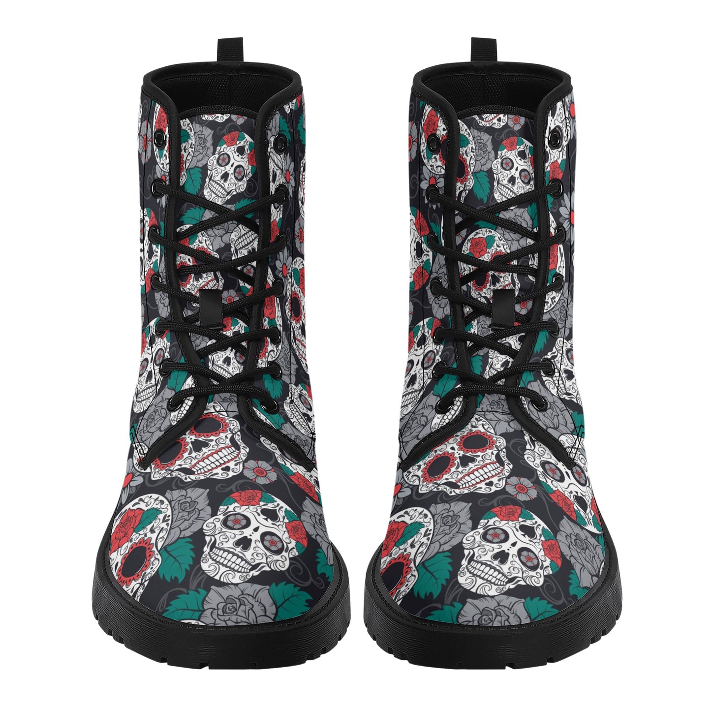 Sugar skull Calaveras skull Women's Leather Boots