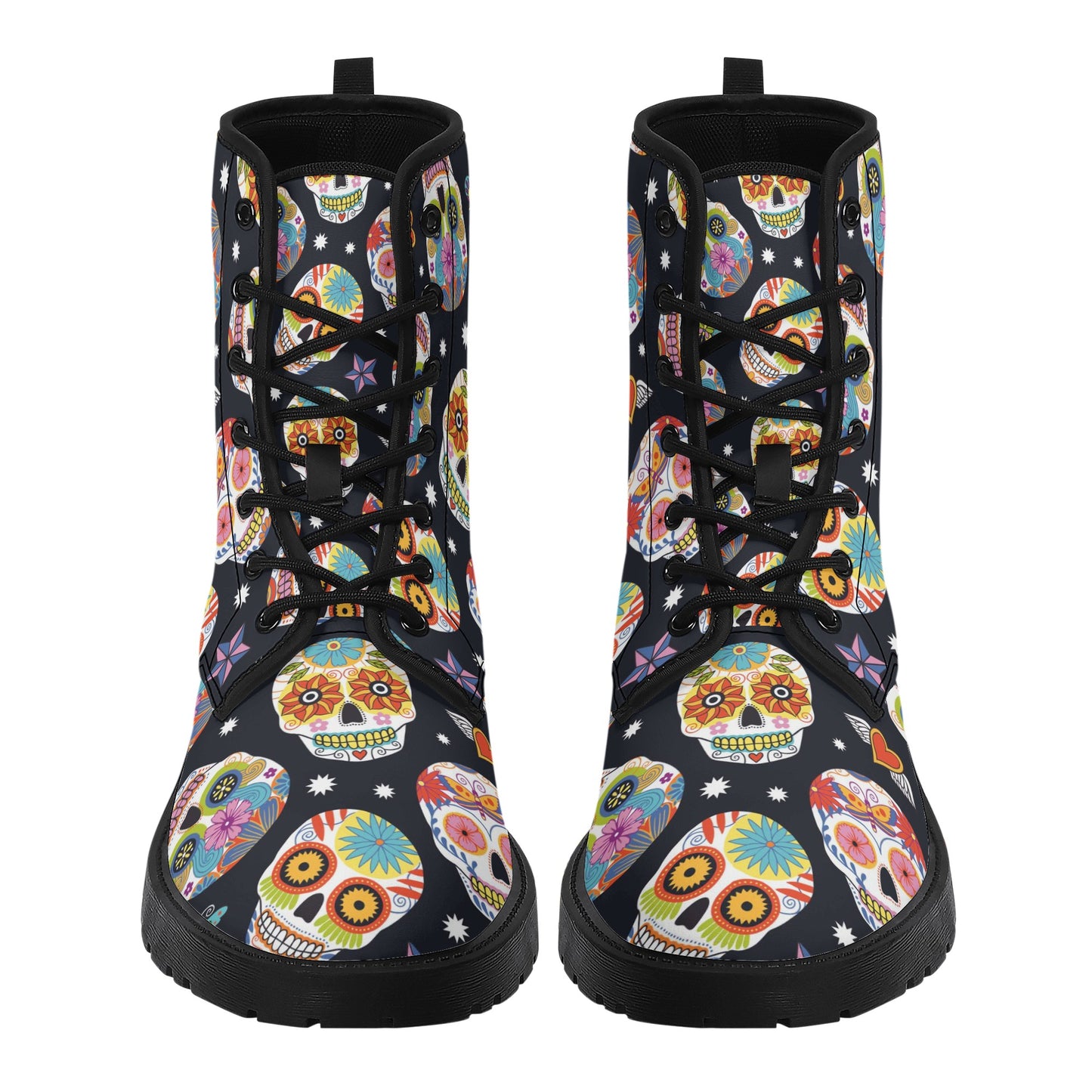 Sugar skull Mexican skeleton Women's Leather Boots