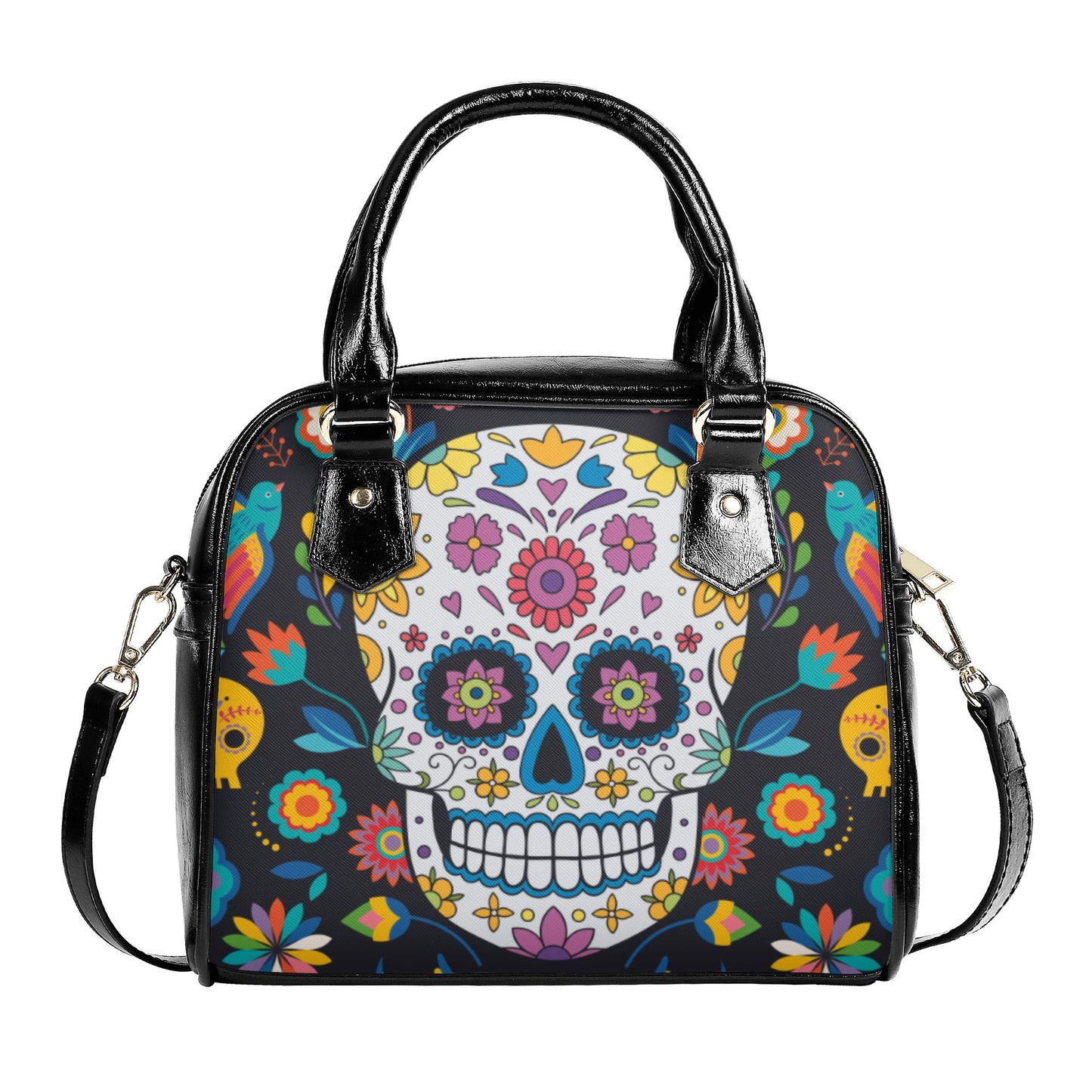 Set 3pcs Sugar skulls Shoulder Handbag & matching wallets