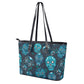 Mexican skull Leather Tote Bags