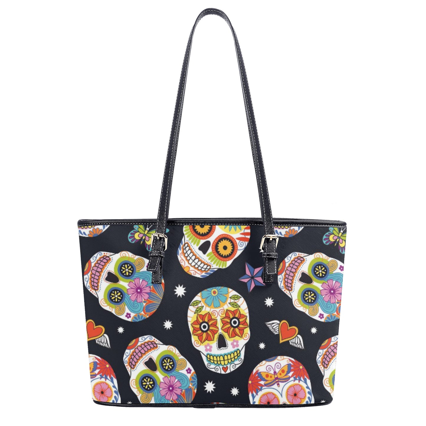Day of the dead Leather Tote Bags