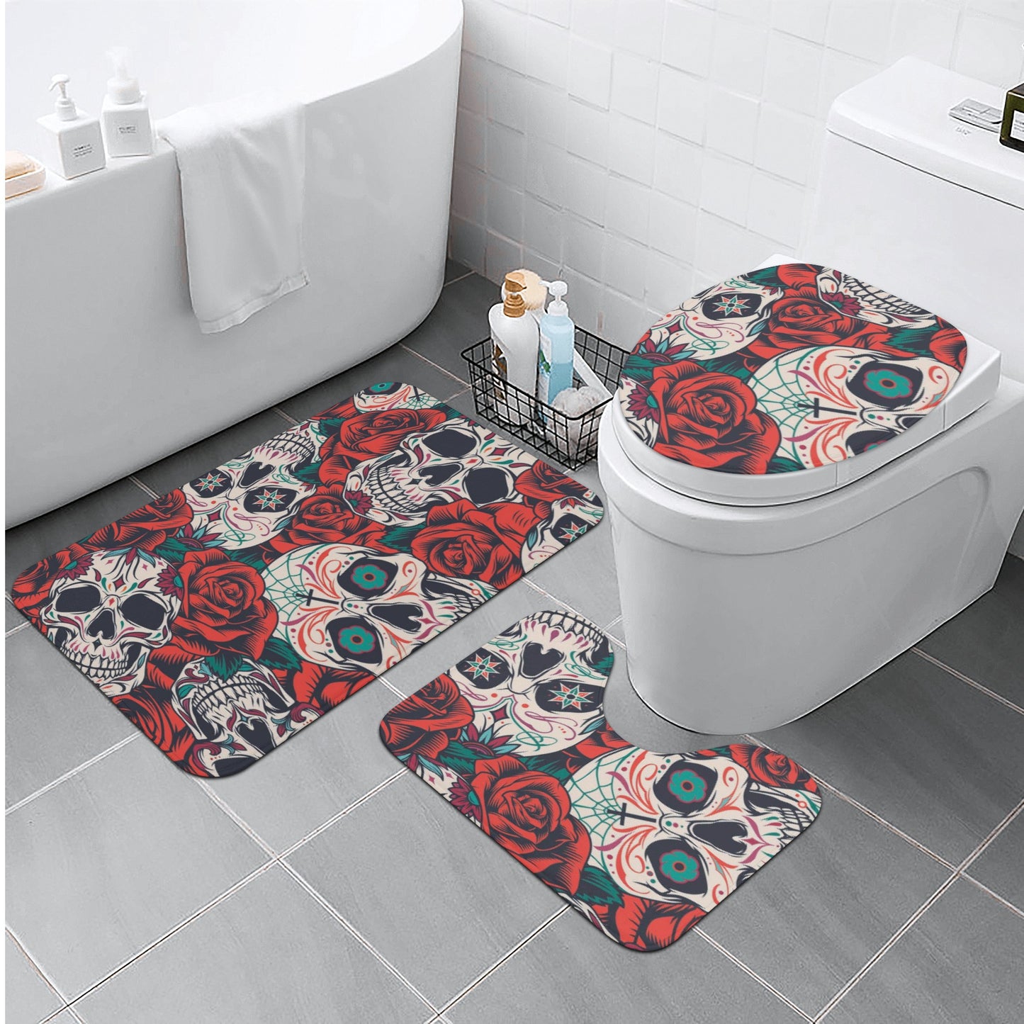 Day of the dead pattern skull Bath Room Toilet Set