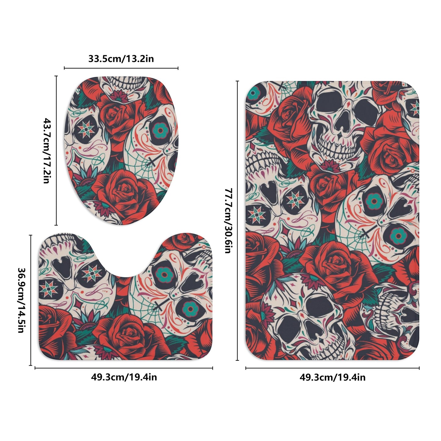 Day of the dead pattern skull Bath Room Toilet Set