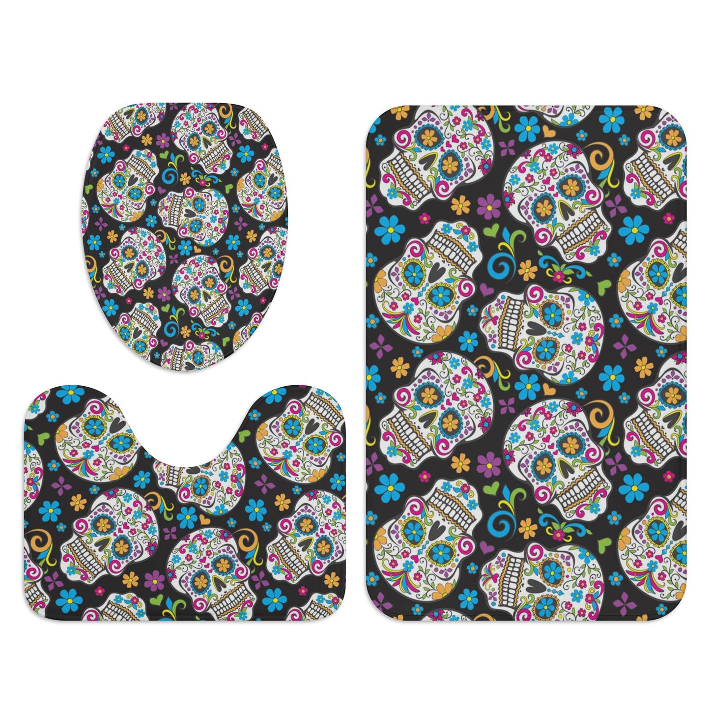 Dia de los muertos sugar skull Calaveras skull Bath Room Toilet Set