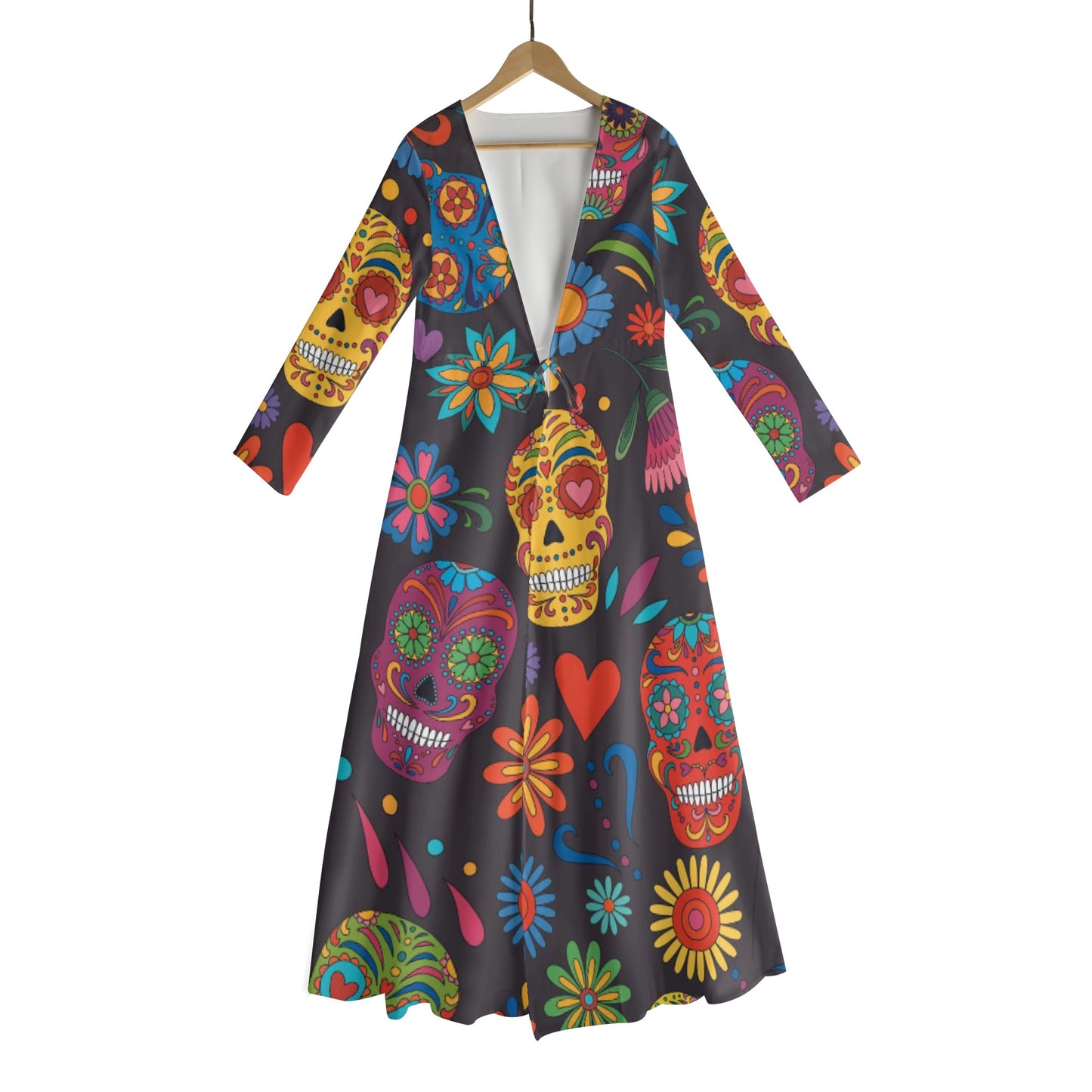 Sugar skull Day of the dead Mexican skull Women's Casual Beach Dress