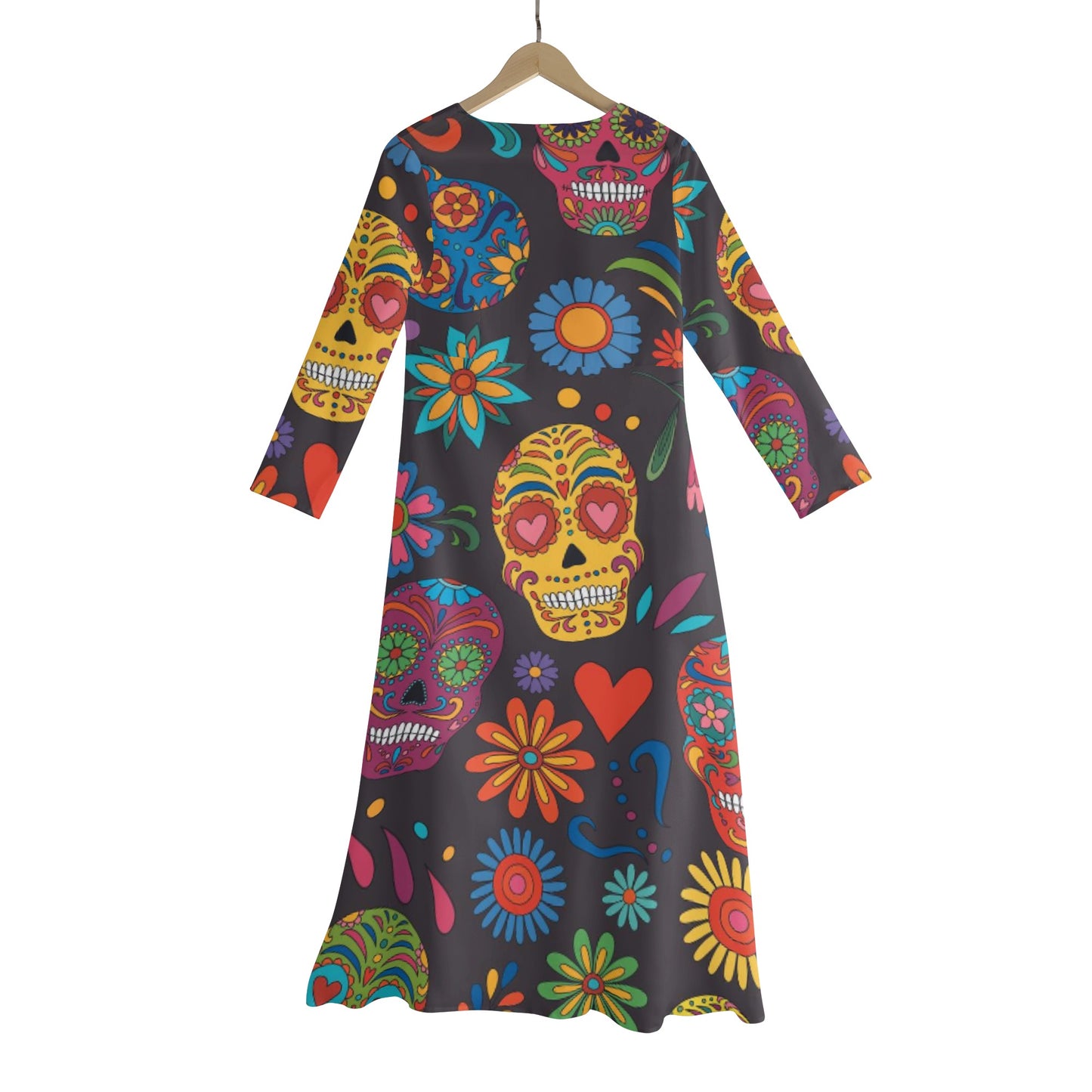 Sugar skull Day of the dead Mexican skull Women's Casual Beach Dress